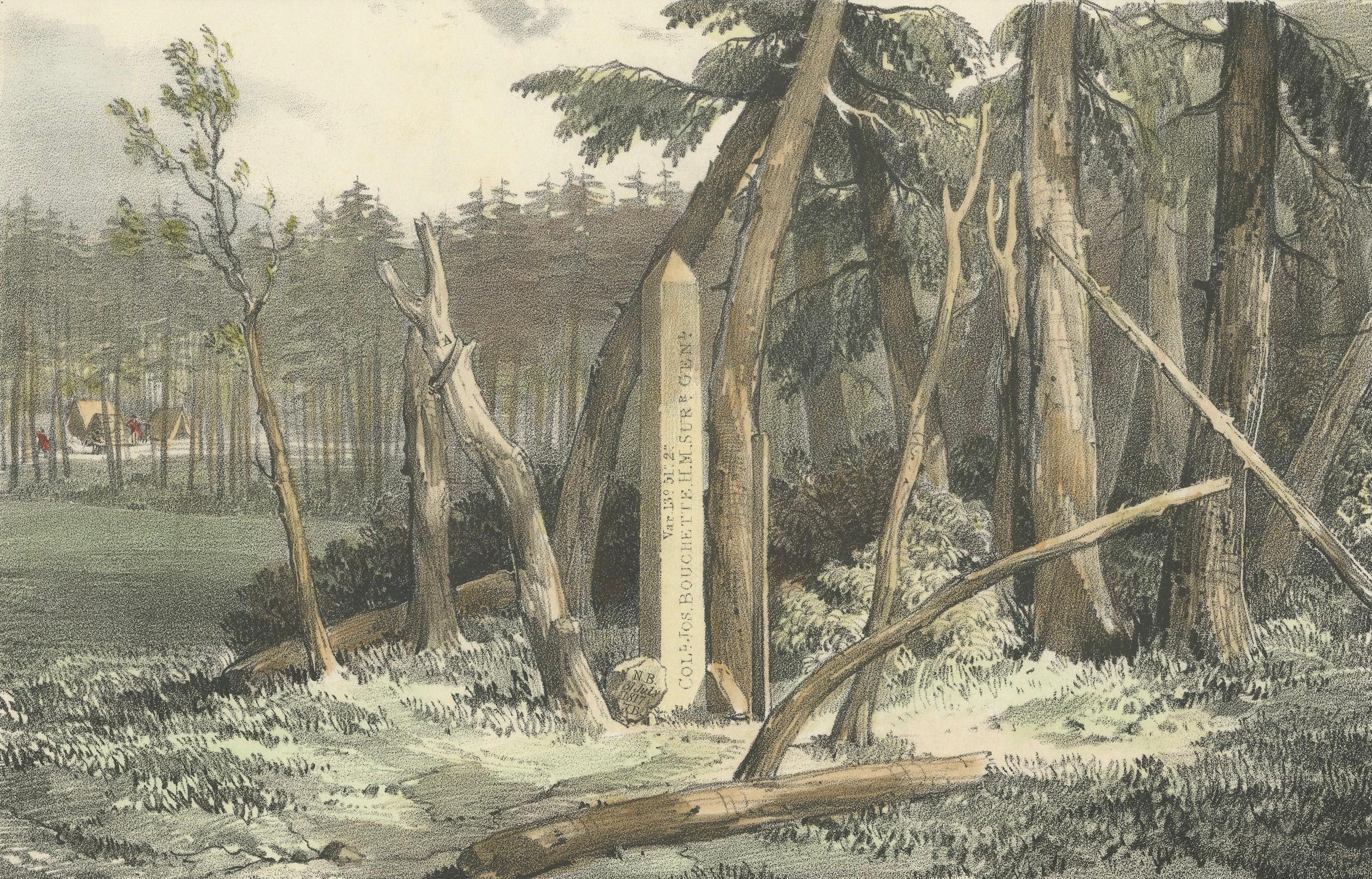 Paper Boundary Marker at St. Croix River Source, 1817 – A Historic Diplomatic Monument For Sale