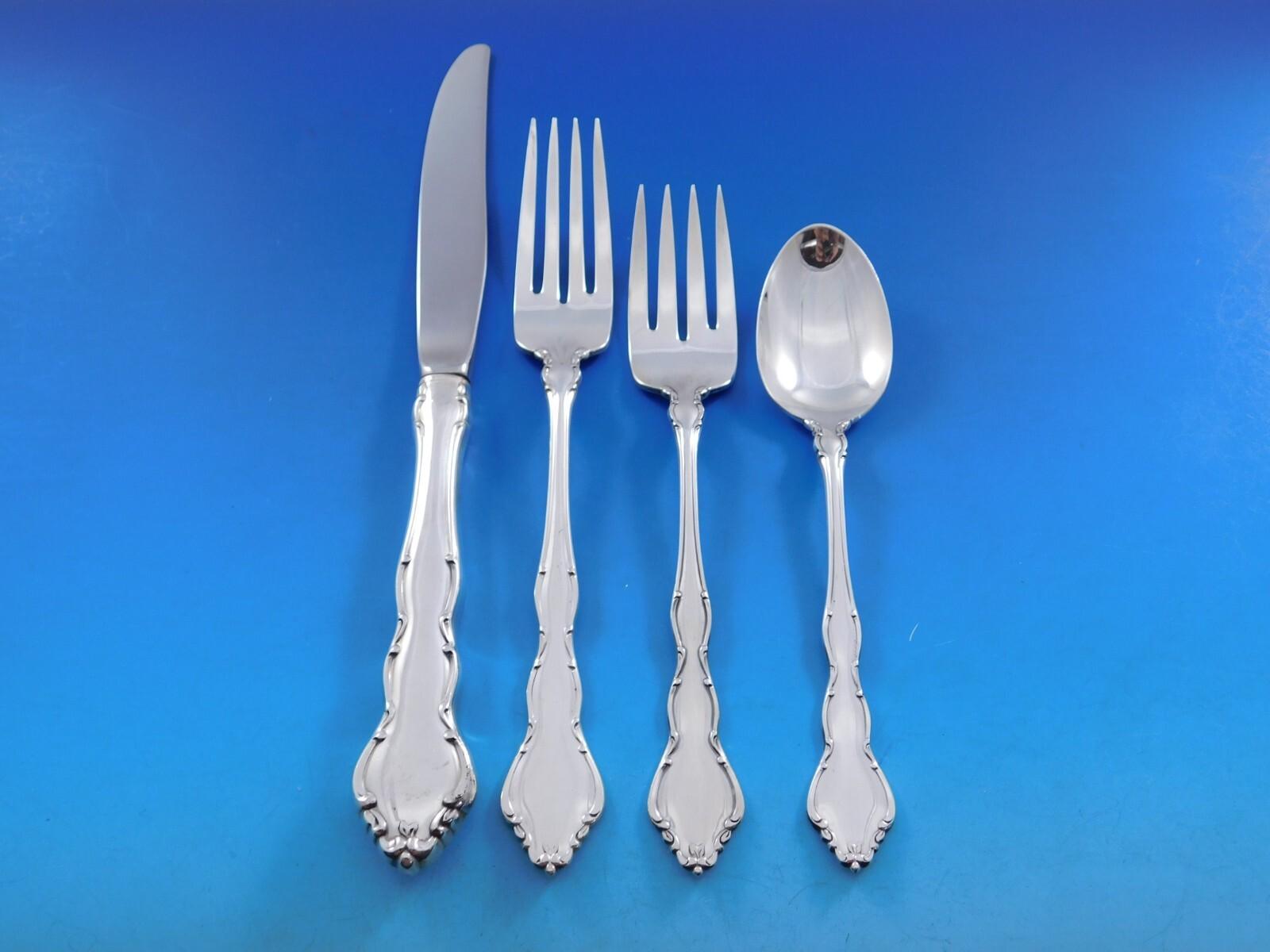 Bountiful by Oneida Sterling Silver Flatware Set for 12 Service 77 pieces For Sale 4