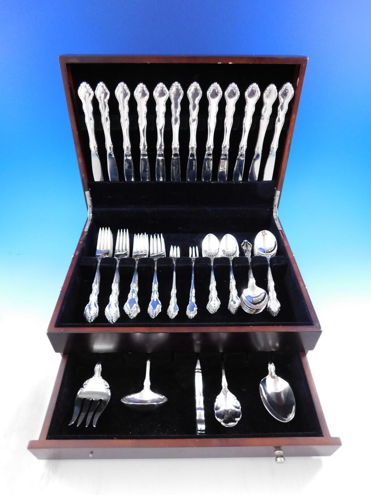 Bountiful by Oneida Sterling Silver Flatware Set for 12 Service 77 pieces For Sale 5
