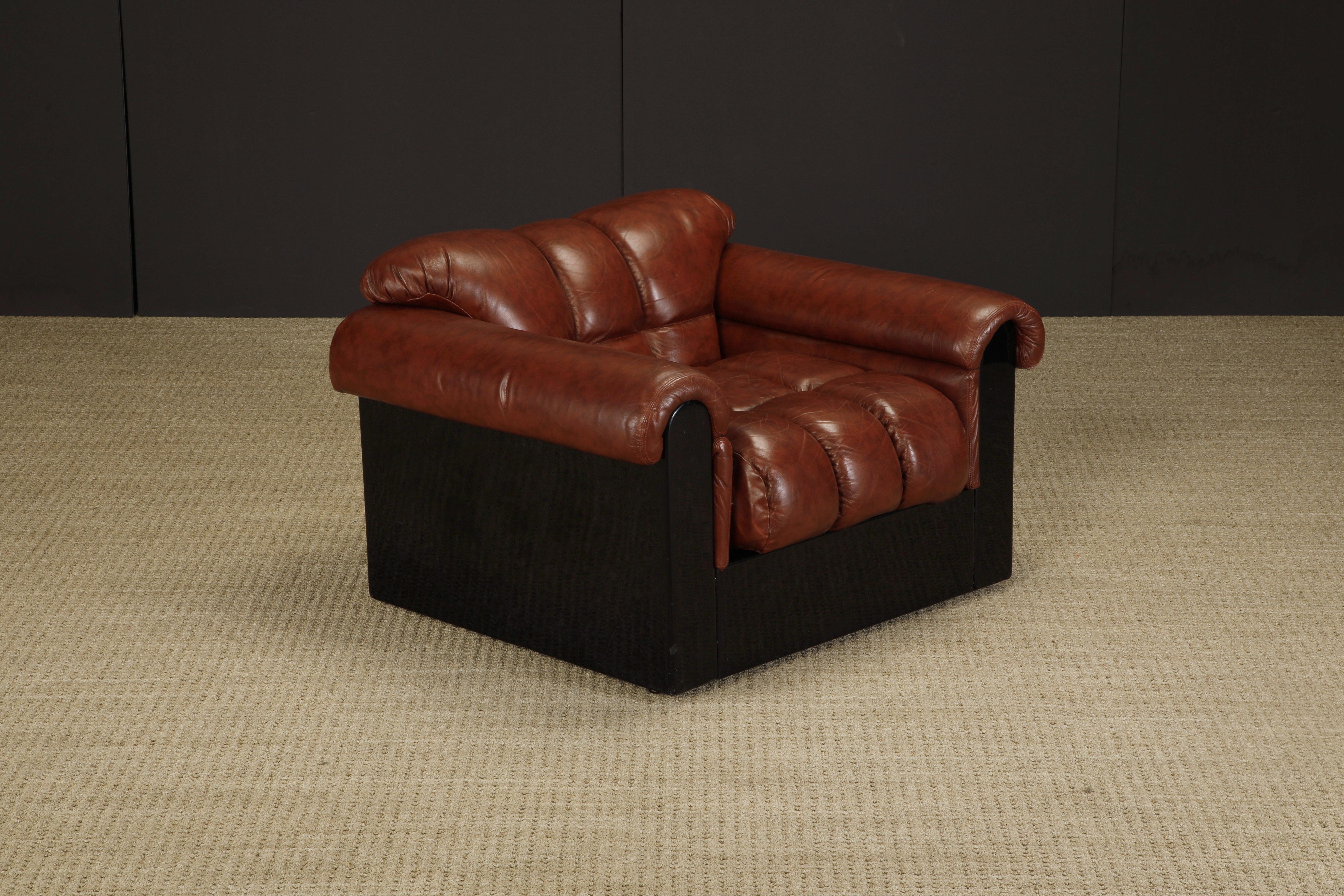 'Bounty' Leather Club Chair by L. Davanzati for The Pace Collection, 1980s In Good Condition For Sale In Los Angeles, CA