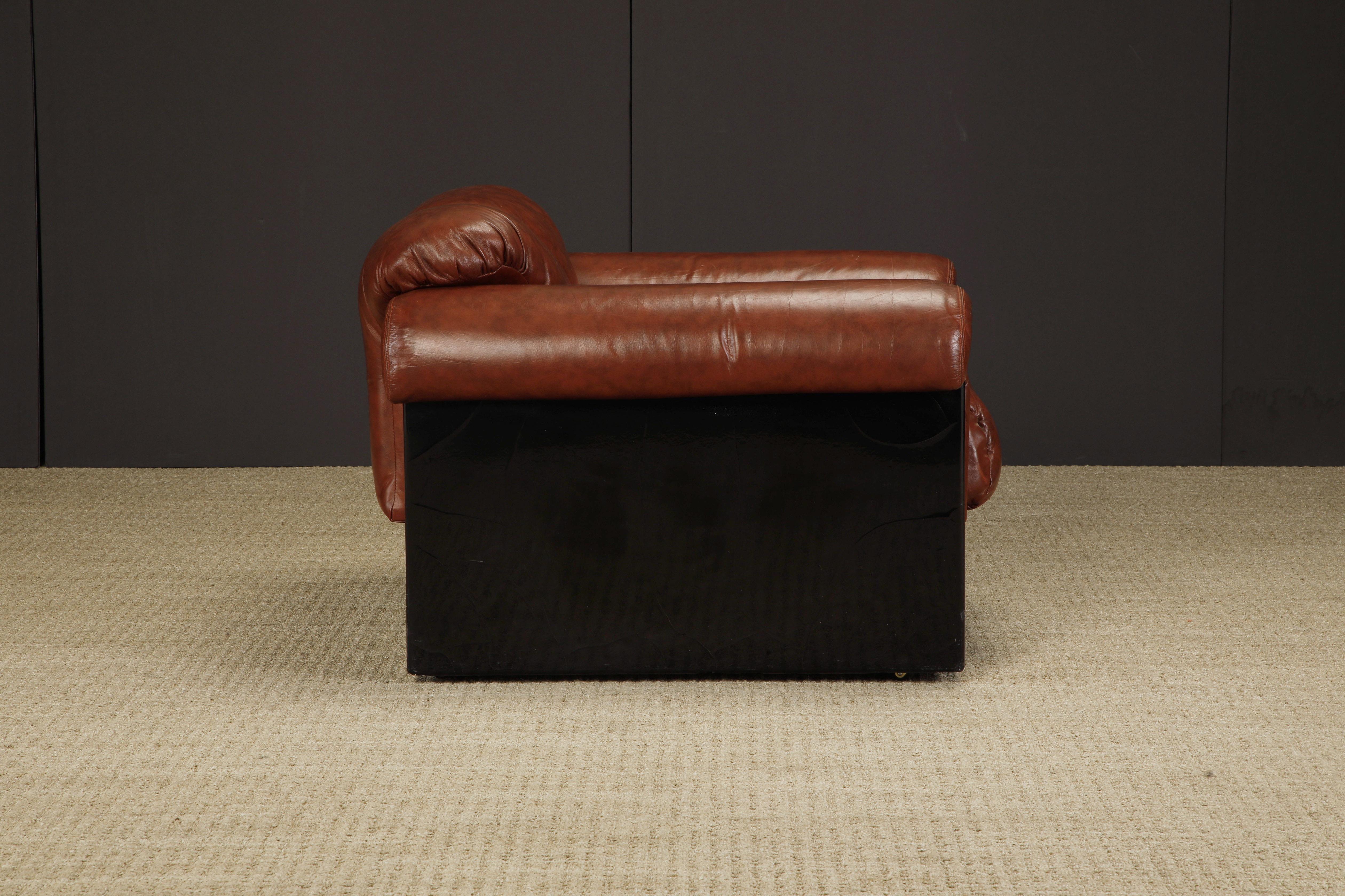 Fauteuil club en cuir 'Bounty' de L. Davanzati pour The Pace Collection, années 1980  Bon état - En vente à Los Angeles, CA