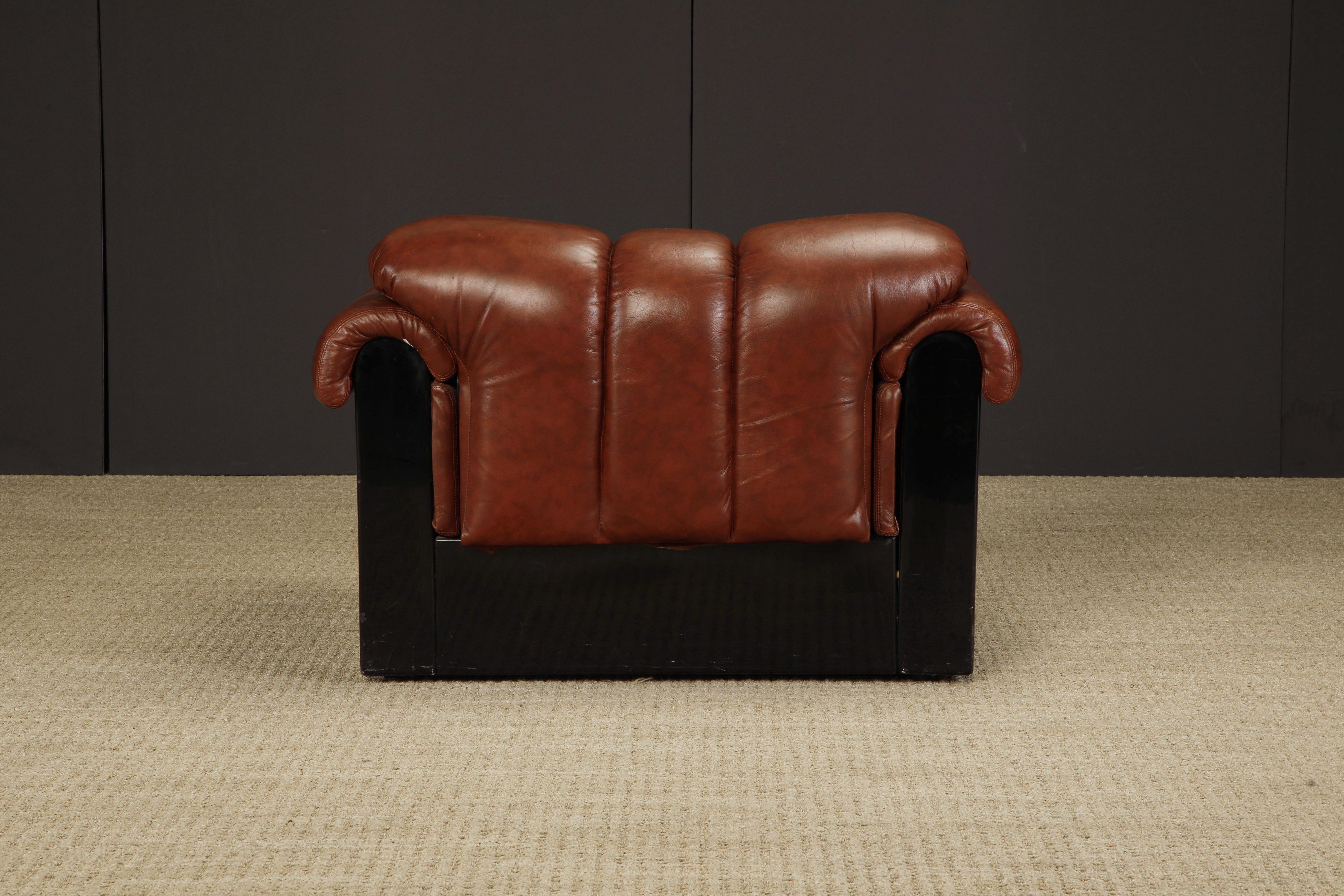 'Bounty' Leather Club Chair by L. Davanzati for The Pace Collection, 1980s For Sale 1