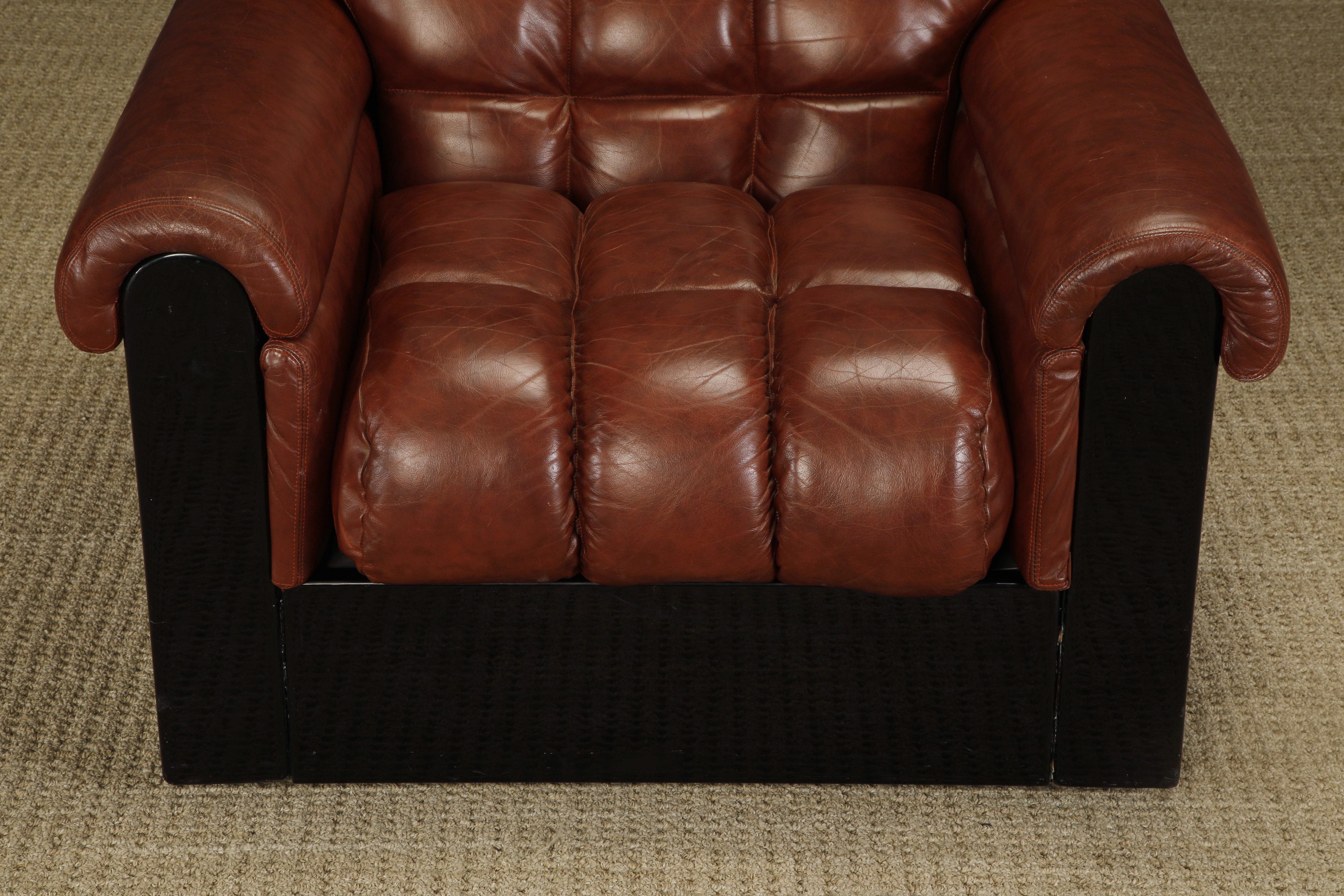 'Bounty' Leather Club Chair by L. Davanzati for The Pace Collection, 1980s For Sale 4