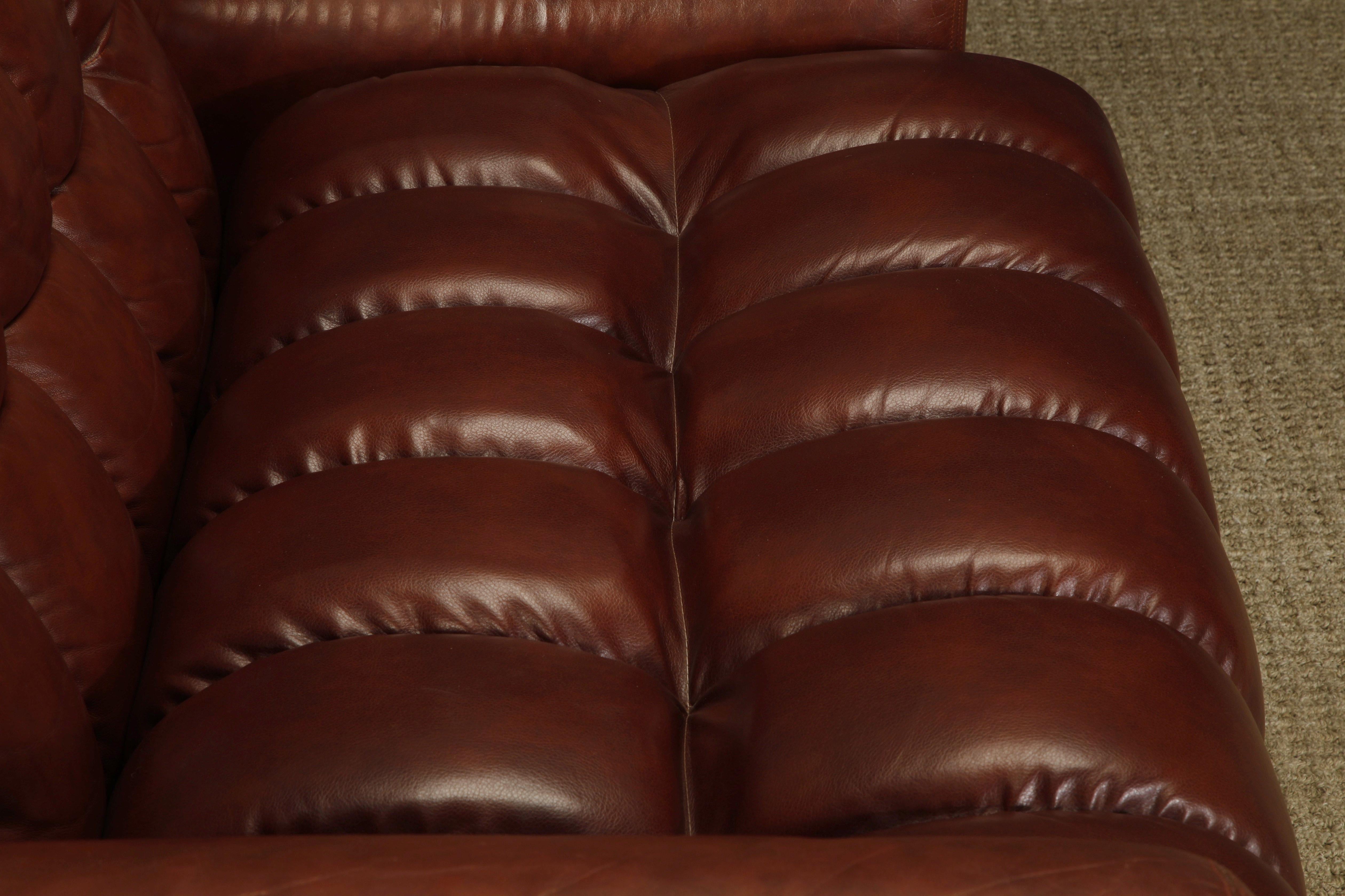 'Bounty' Leather Loveseat by L. Davanzati for The Pace Collection, 1980s For Sale 4