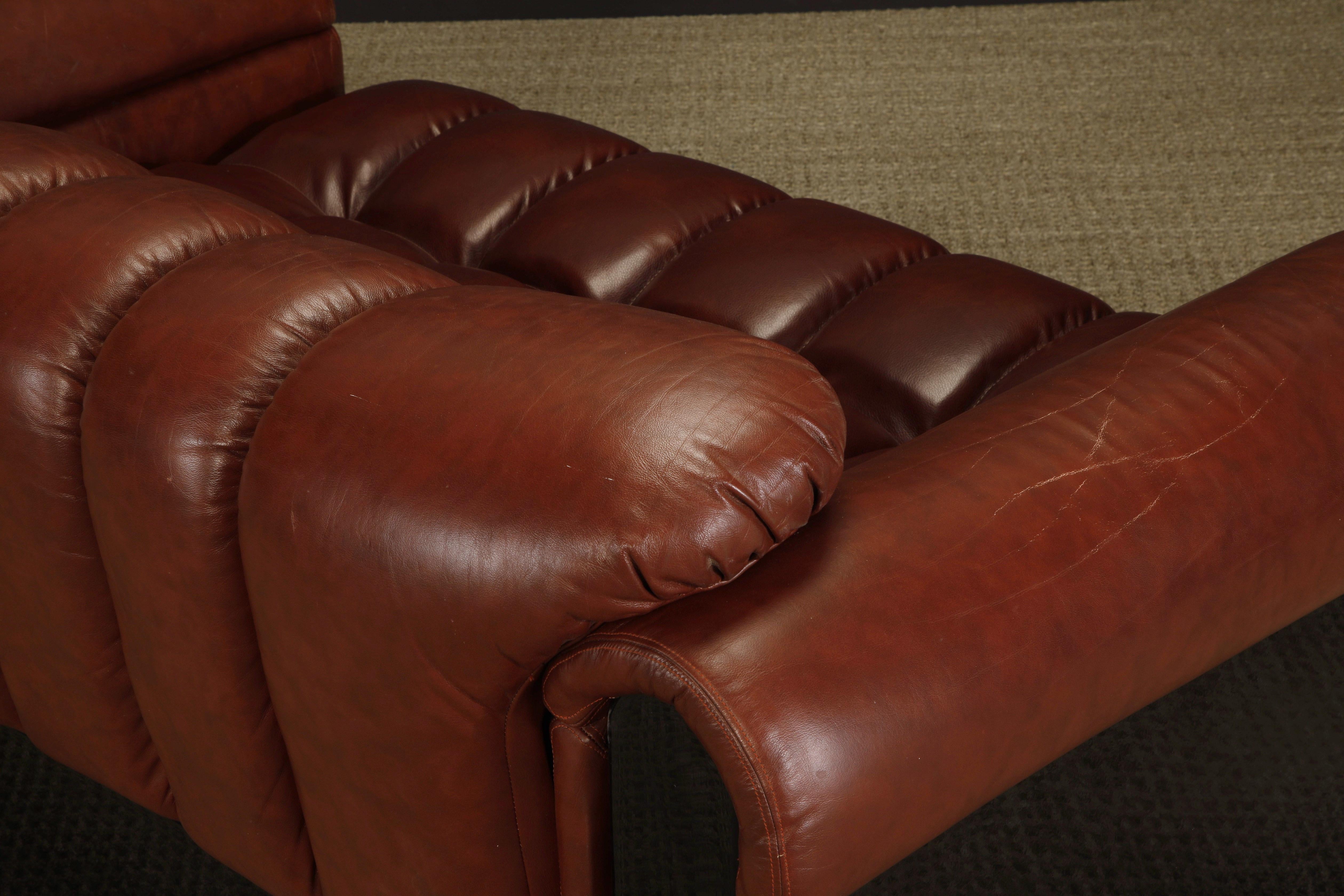 'Bounty' Leather Loveseat by L. Davanzati for The Pace Collection, 1980s For Sale 8