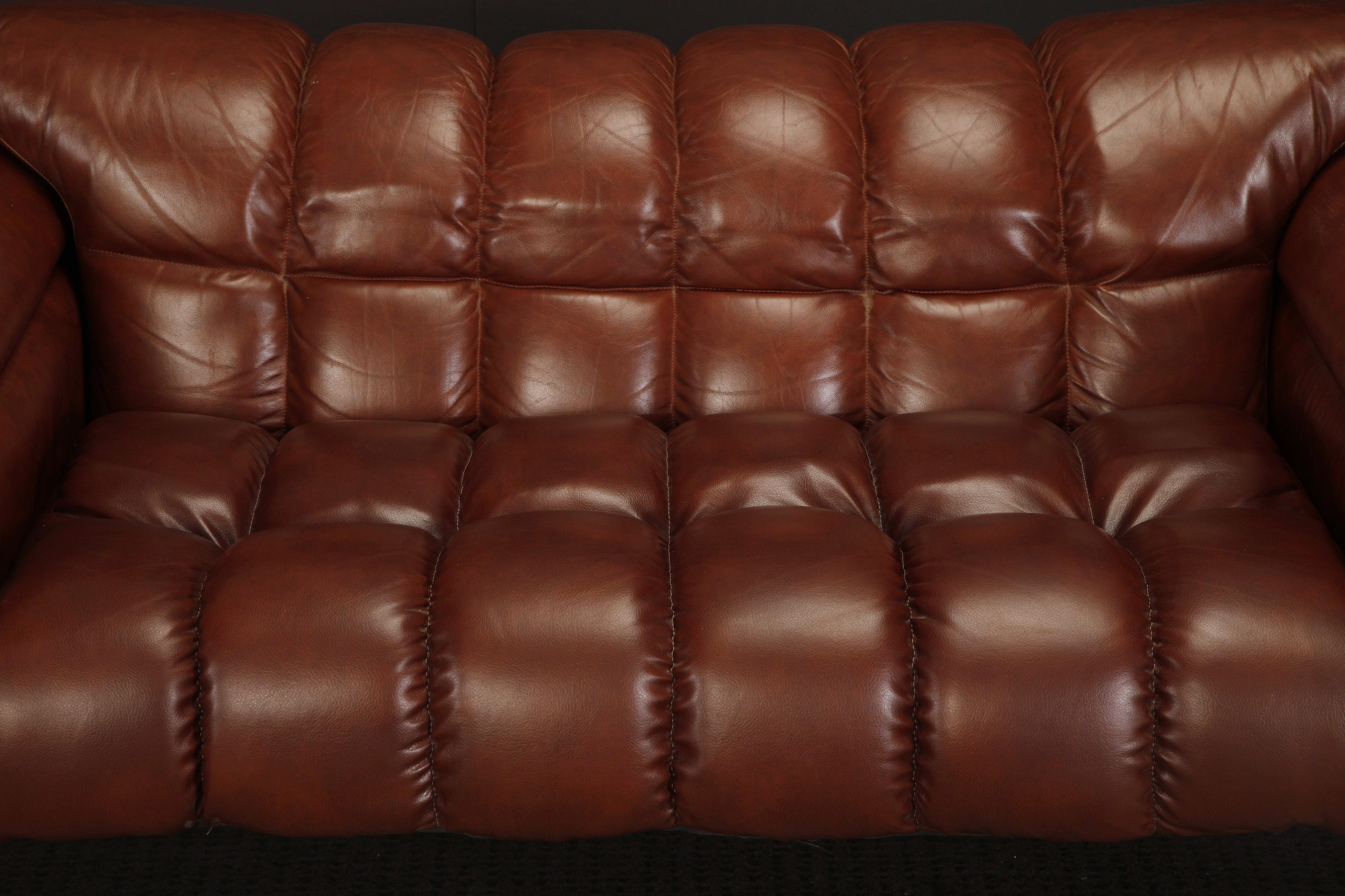 'Bounty' Leather Loveseat by L. Davanzati for The Pace Collection, 1980s For Sale 10