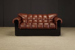 Loveseat de cuero 'Bounty' de L. Davanzati para The Pace Collection, años 80