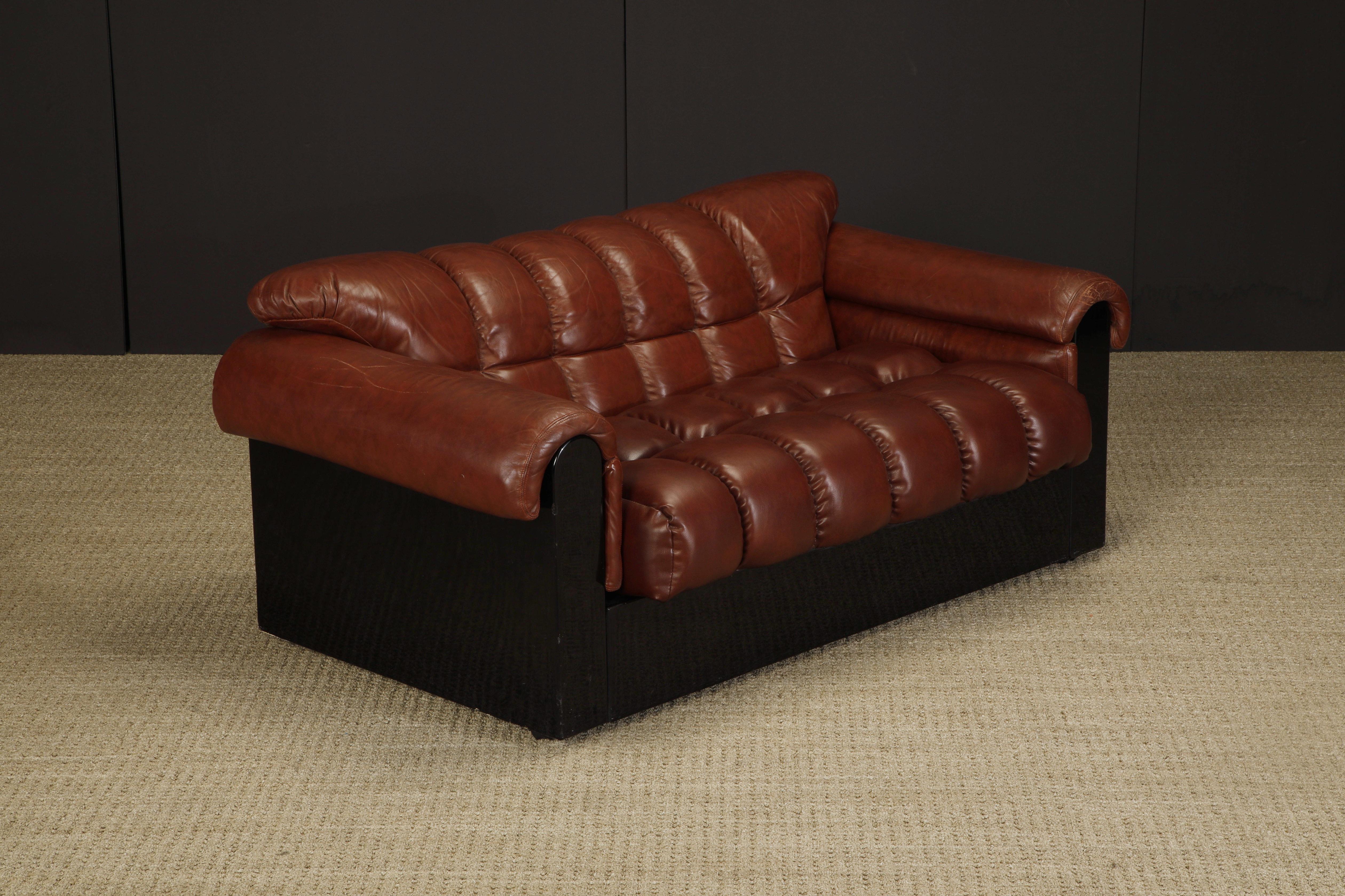Post-Modern 'Bounty' Leather Loveseat by L. Davanzati for The Pace Collection, 1980s For Sale