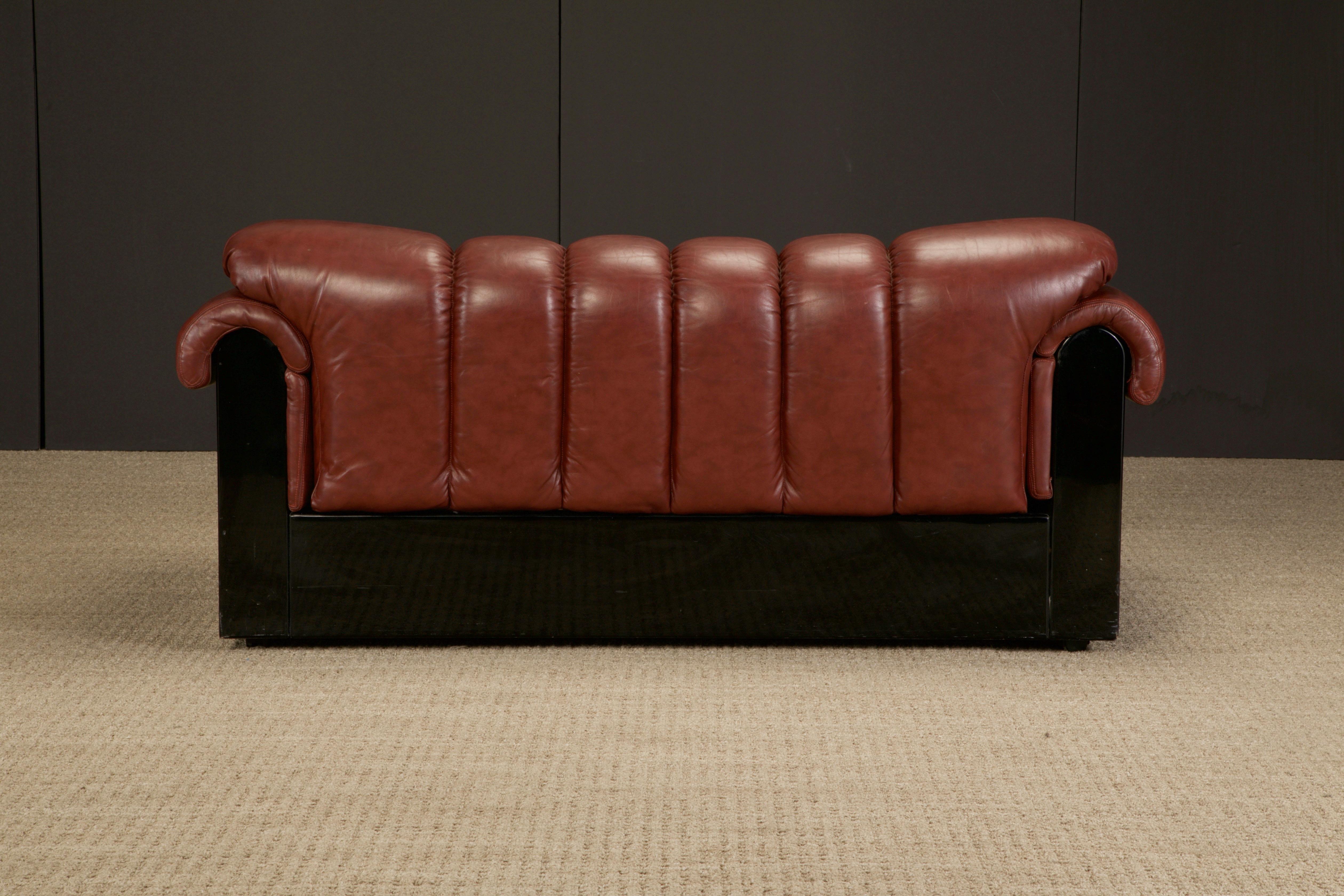 'Bounty' Leather Loveseat by L. Davanzati for The Pace Collection, 1980s For Sale 1