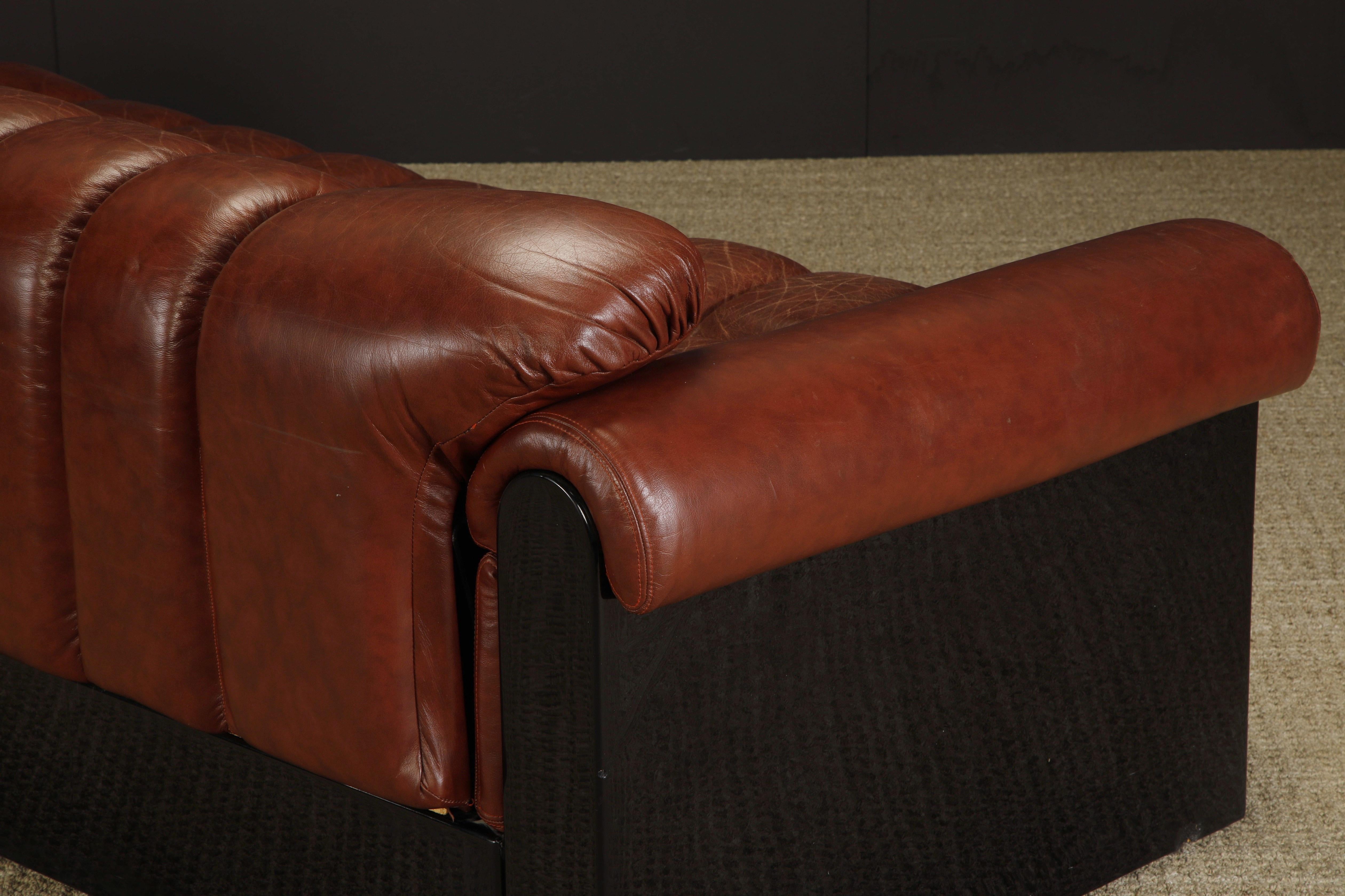 'Bounty' Leather Three-Seat Sofa by L. Davanzati for The Pace Collection, 1980s 9
