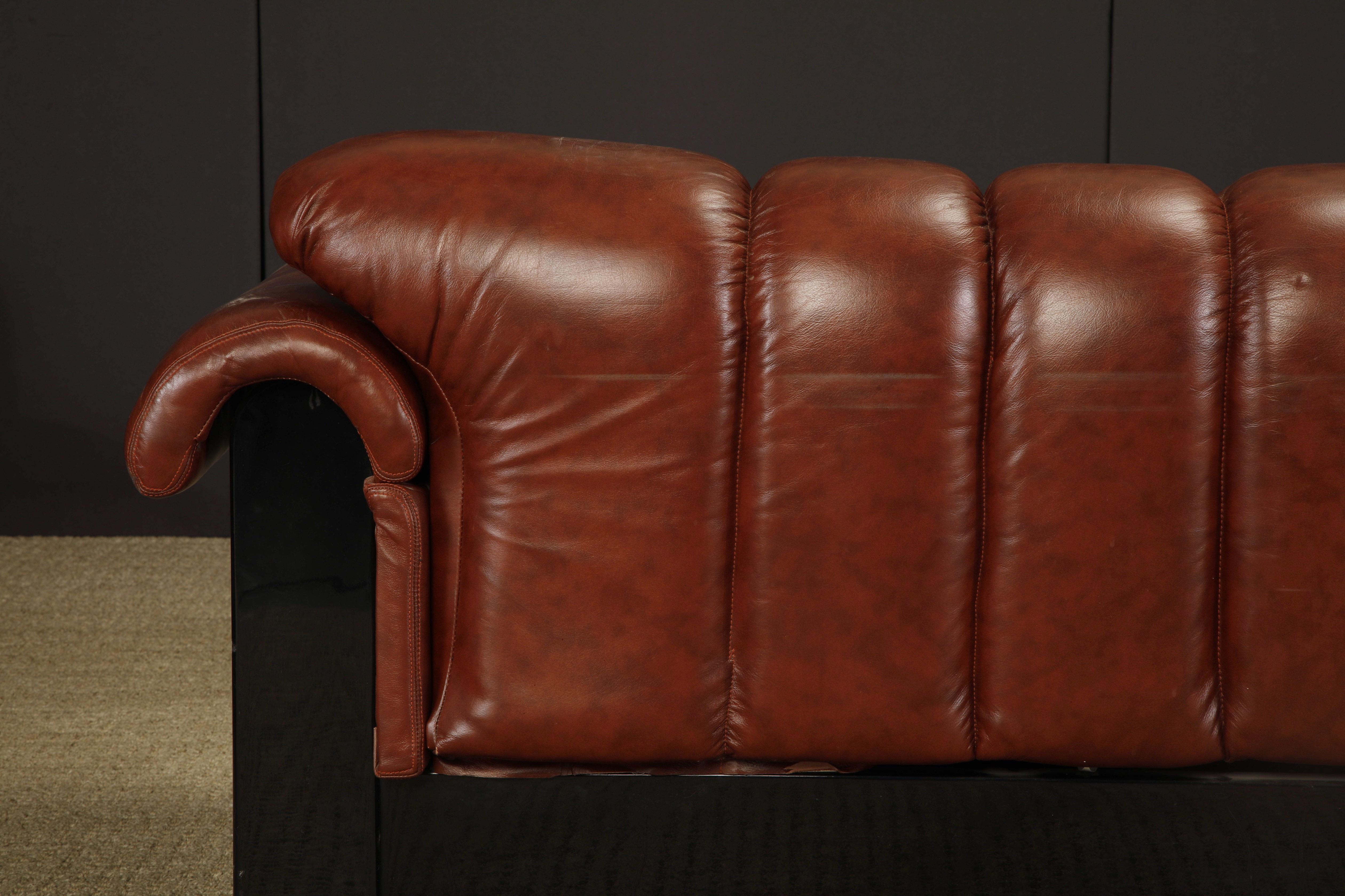 'Bounty' Leather Three-Seat Sofa by L. Davanzati for The Pace Collection, 1980s  For Sale 12