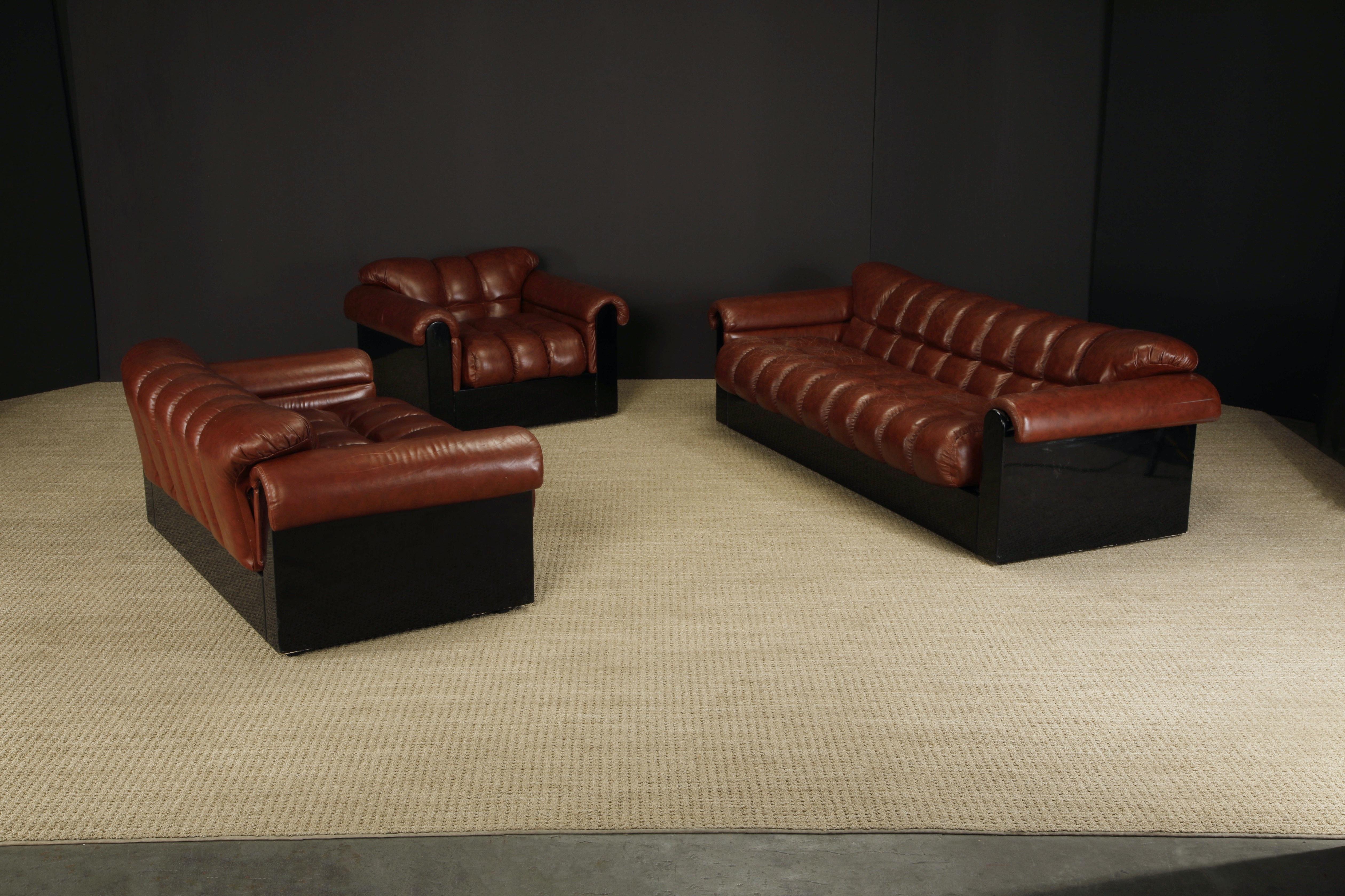 'Bounty' Leather Three-Seat Sofa by L. Davanzati for The Pace Collection, 1980s  For Sale 13
