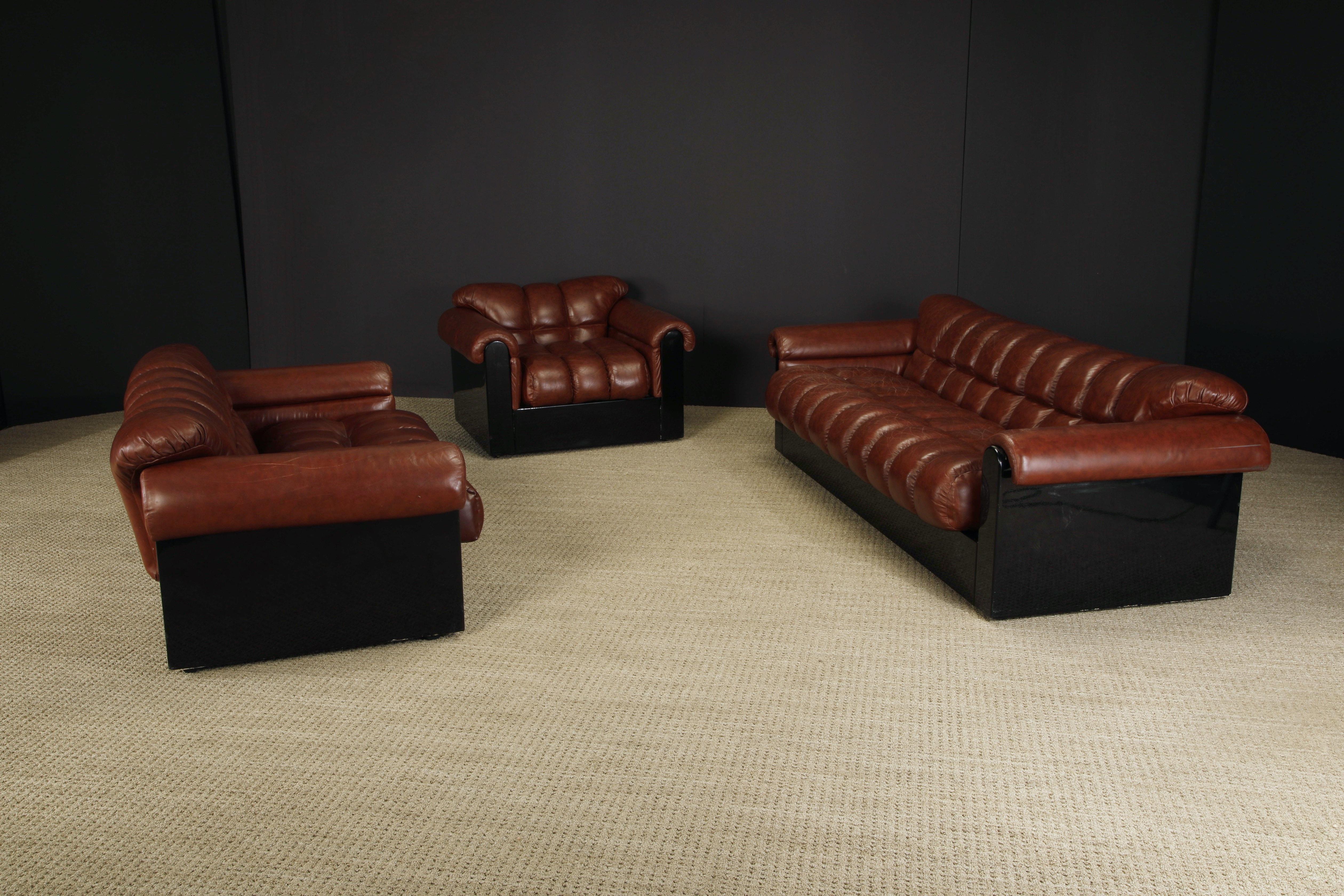 'Bounty' Leather Three-Seat Sofa by L. Davanzati for The Pace Collection, 1980s  For Sale 14