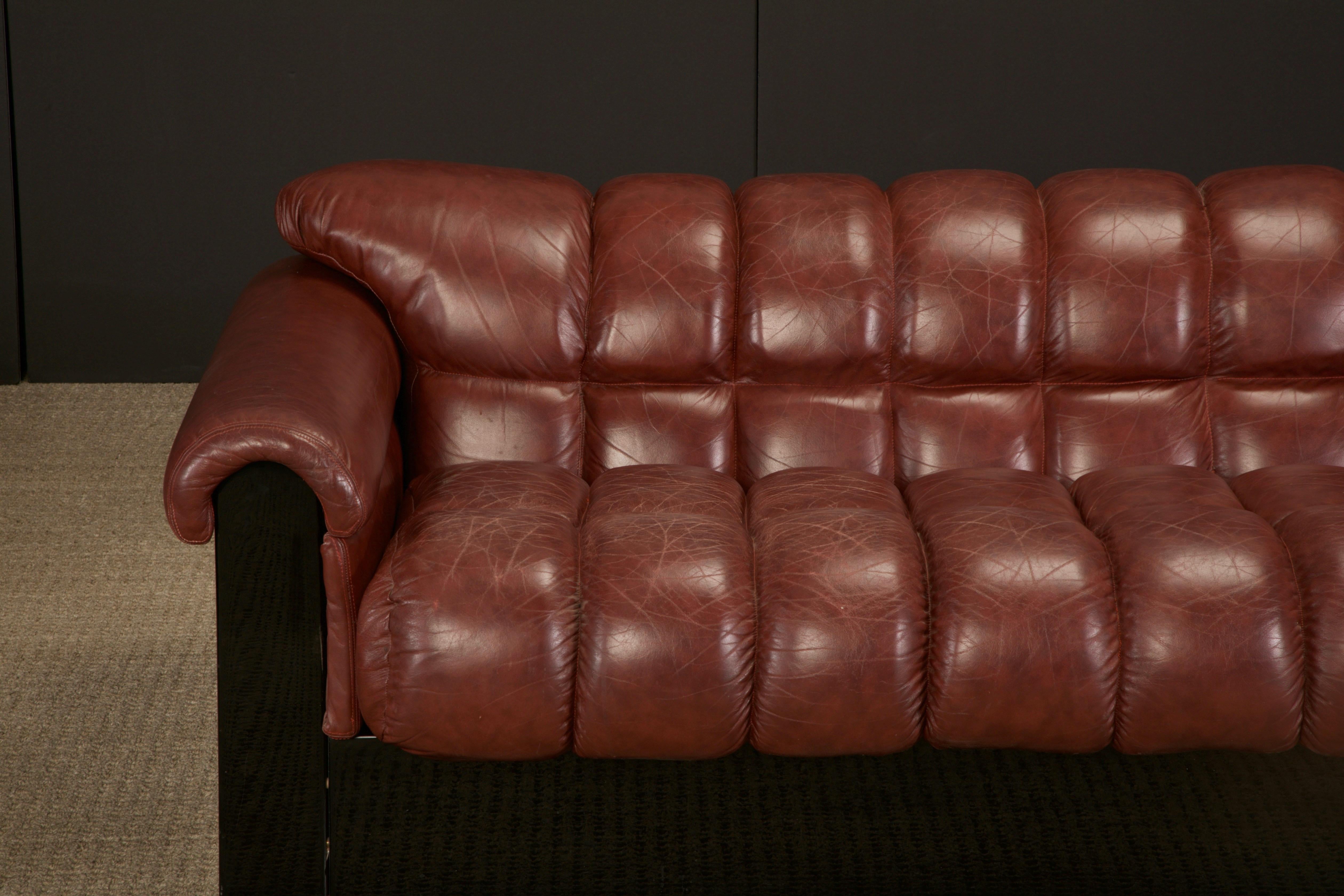 Post-Modern 'Bounty' Leather Three-Seat Sofa by L. Davanzati for The Pace Collection, 1980s
