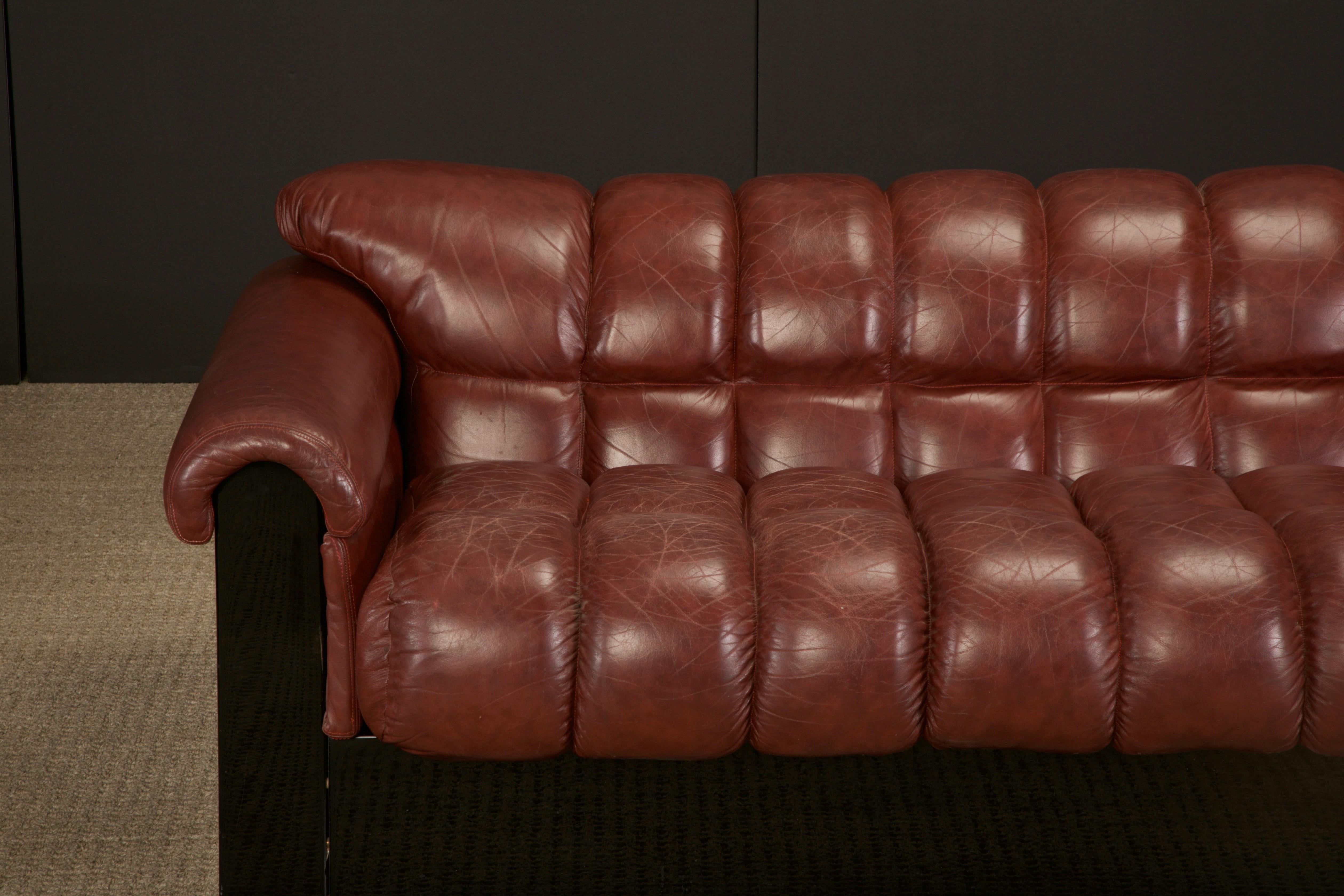 Post-Modern 'Bounty' Leather Three-Seat Sofa by L. Davanzati for The Pace Collection, 1980s 