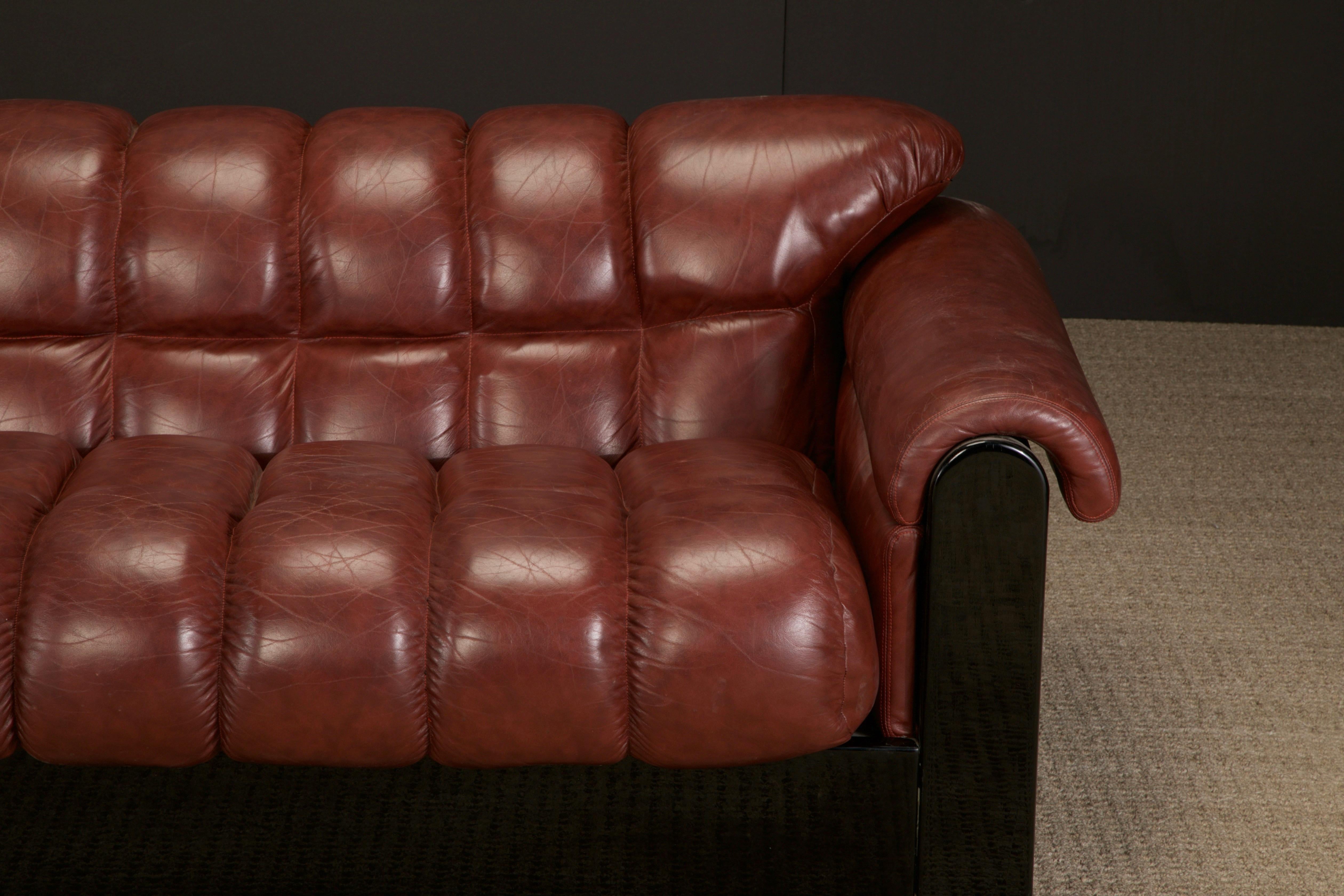 'Bounty' Leather Three-Seat Sofa by L. Davanzati for The Pace Collection, 1980s In Good Condition In Los Angeles, CA