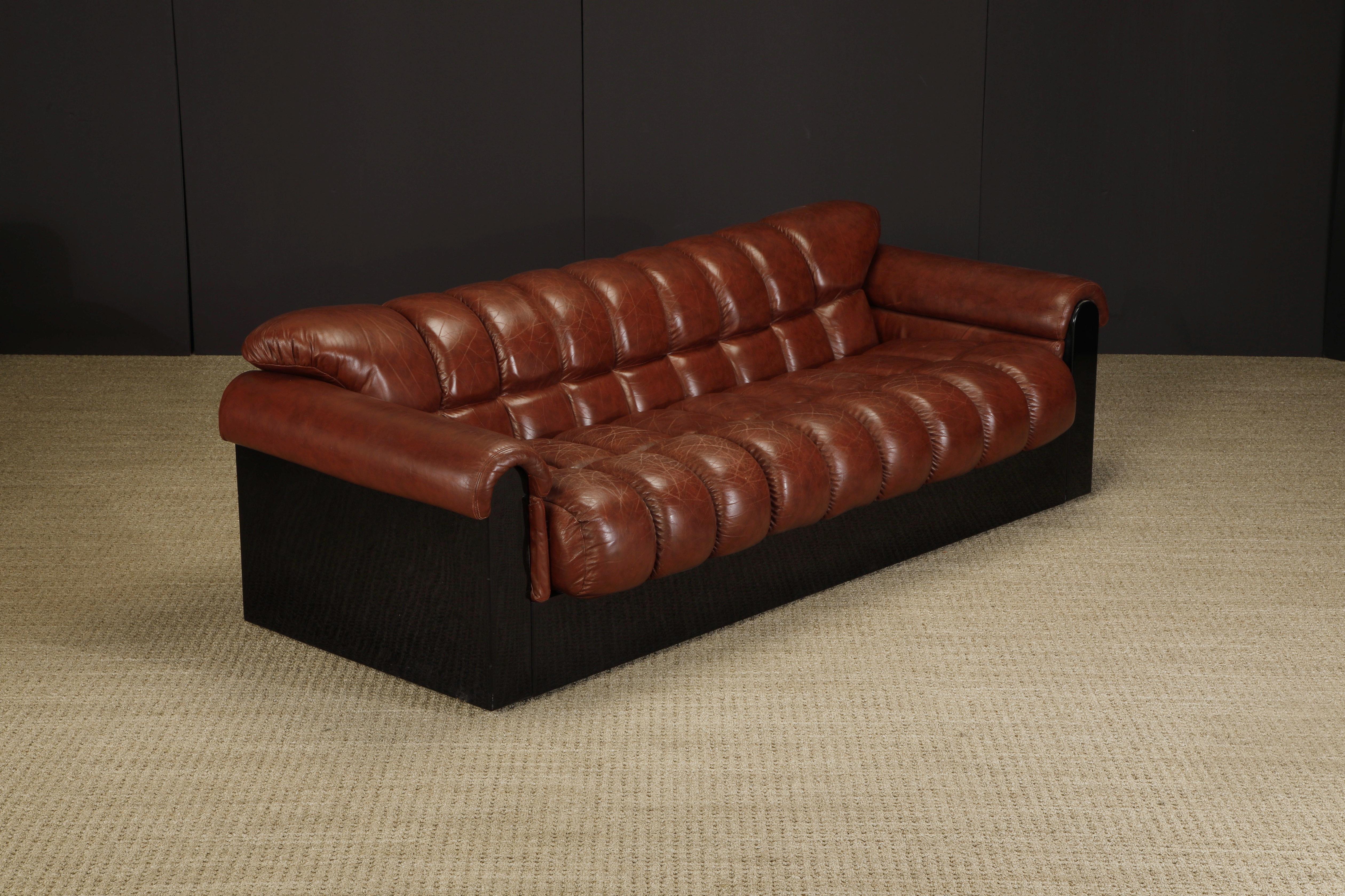'Bounty' Leather Three-Seat Sofa by L. Davanzati for The Pace Collection, 1980s  For Sale 1