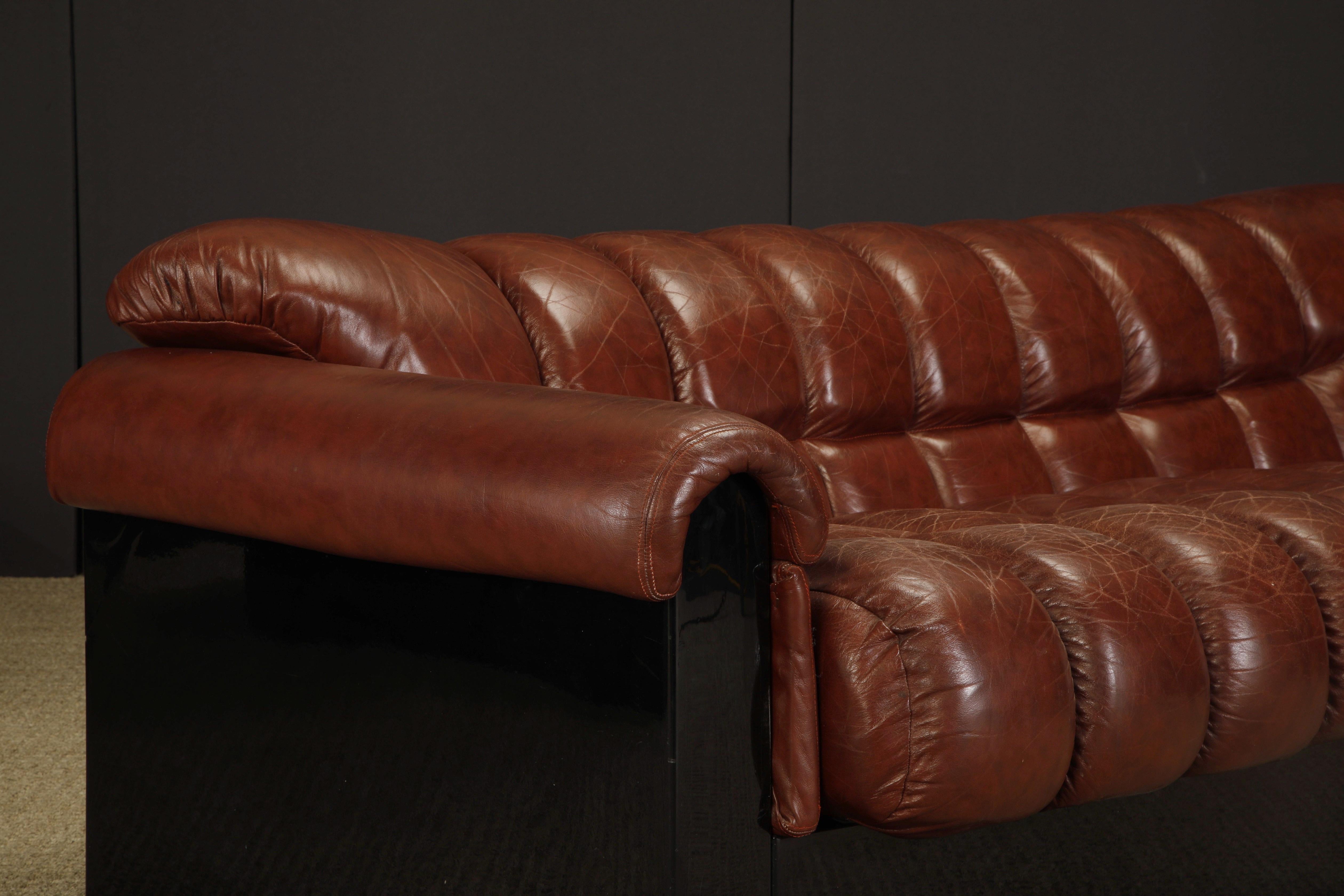 'Bounty' Leather Three-Seat Sofa by L. Davanzati for The Pace Collection, 1980s  For Sale 2