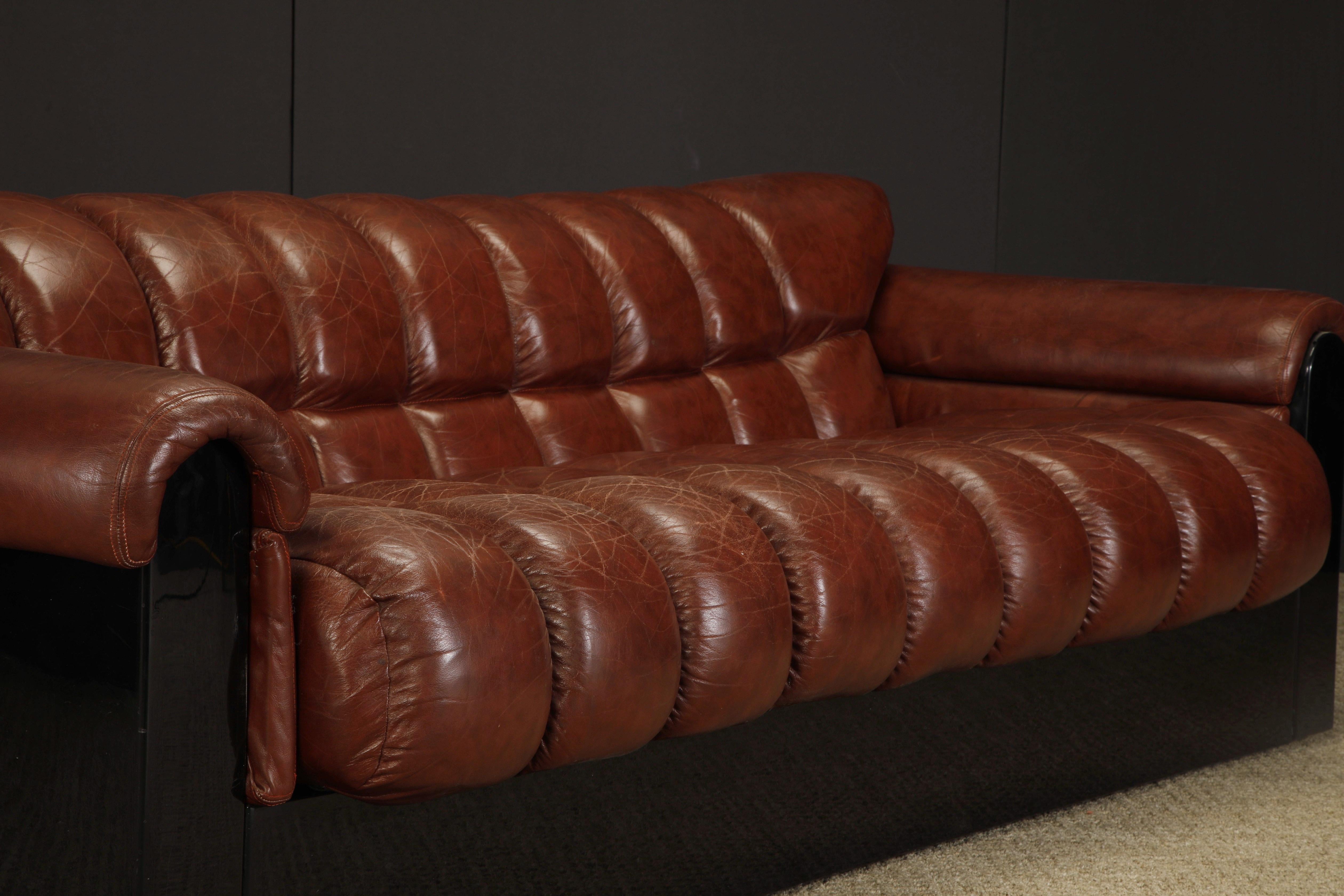 'Bounty' Leather Three-Seat Sofa by L. Davanzati for The Pace Collection, 1980s  For Sale 3