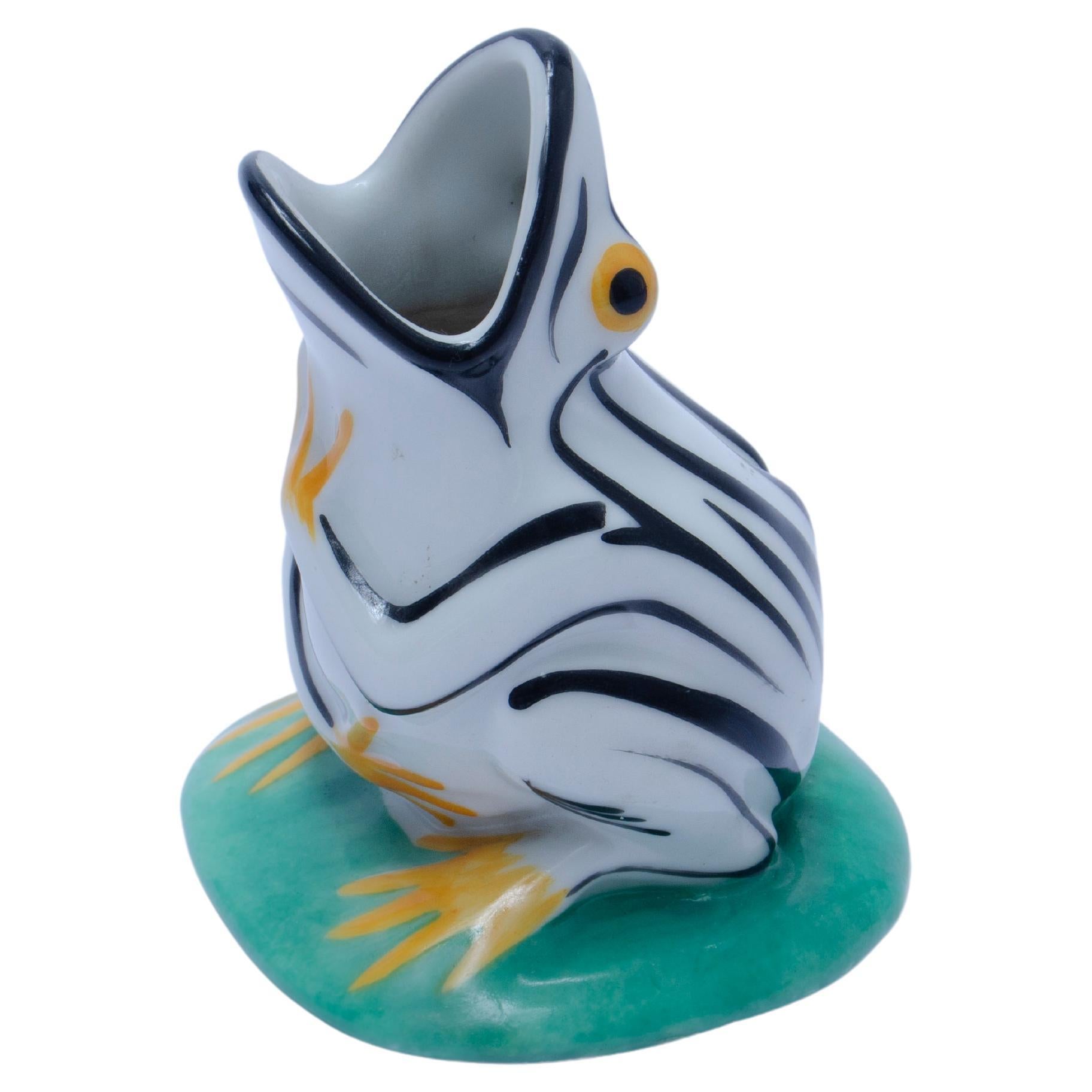 Bouque-Halter aus Keramik mit Frosch von Edouard Marcel Sandoz