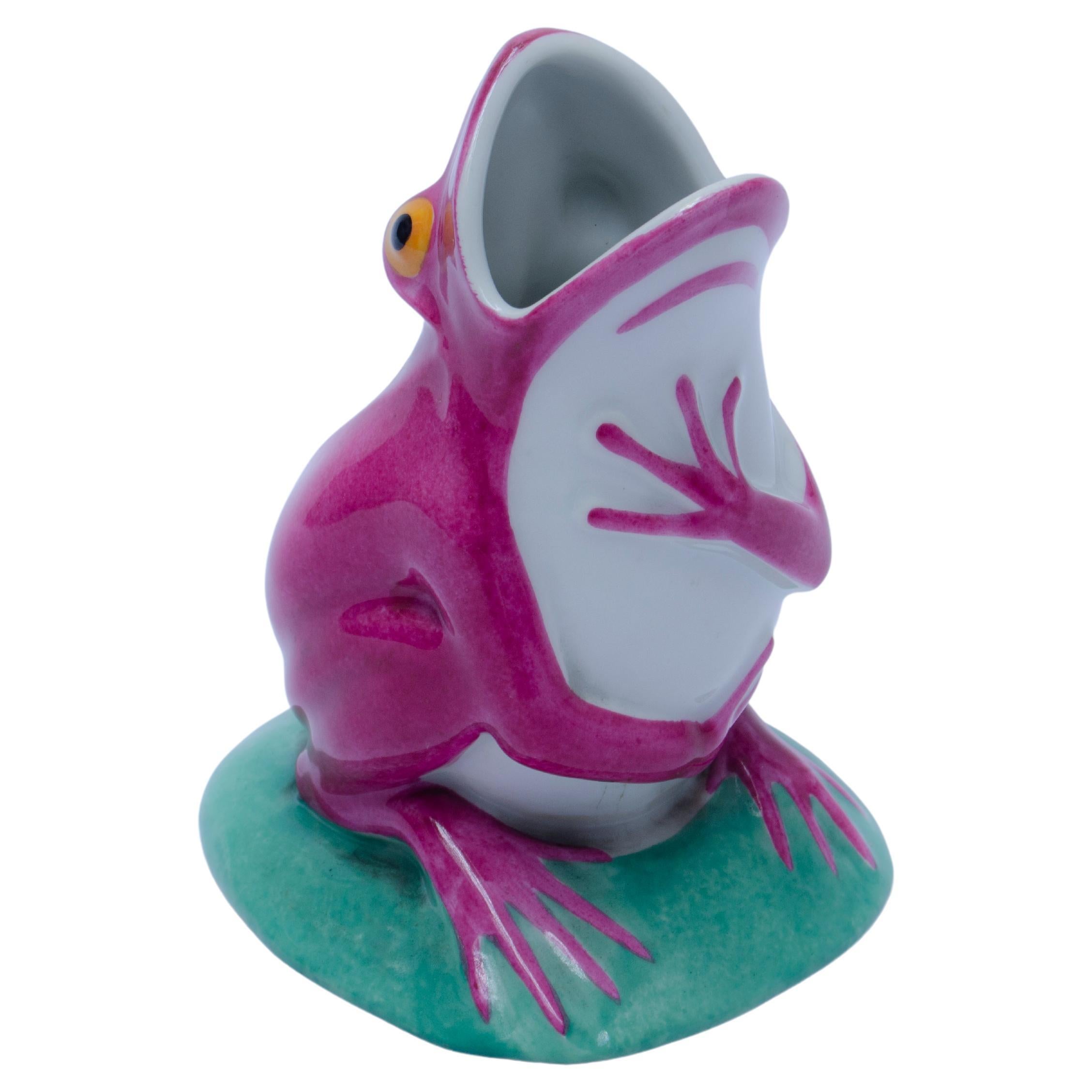 Bouque-Halter aus Keramik mit Frosch von Edouard-Marcel Sandoz