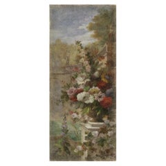 Bouquet 19th Panoramic Decorative Panel in Vintage-Style