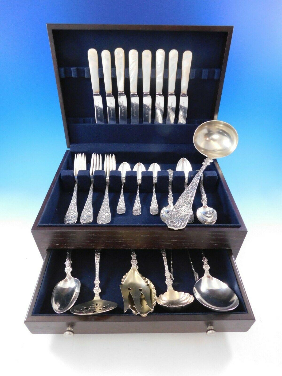 Bouquet by Durgin Sterling Silver Flatware Set for 8 Service 41 Pcs Multi-Motif In Excellent Condition In Big Bend, WI