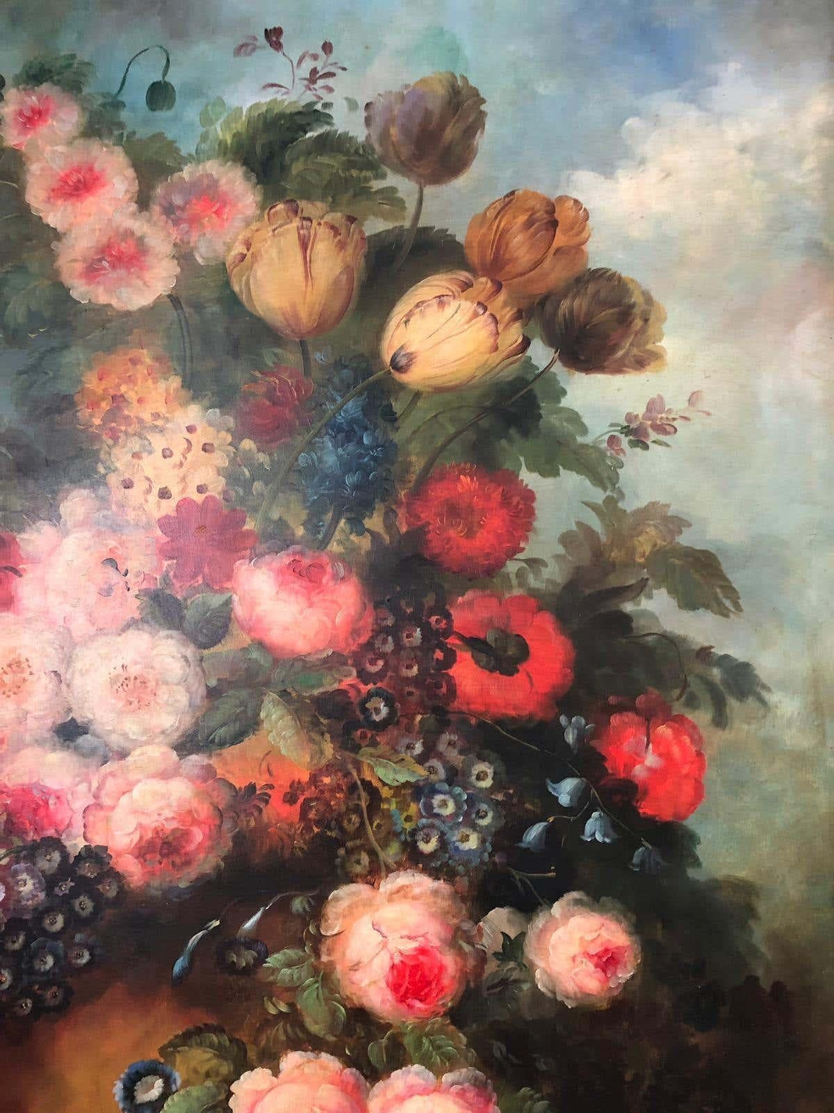 Bouquet of Carnations and Fruit Still Life, 20th Century For Sale 2