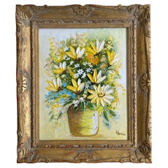 Bouquet of Flowers Painting Signed Gloria