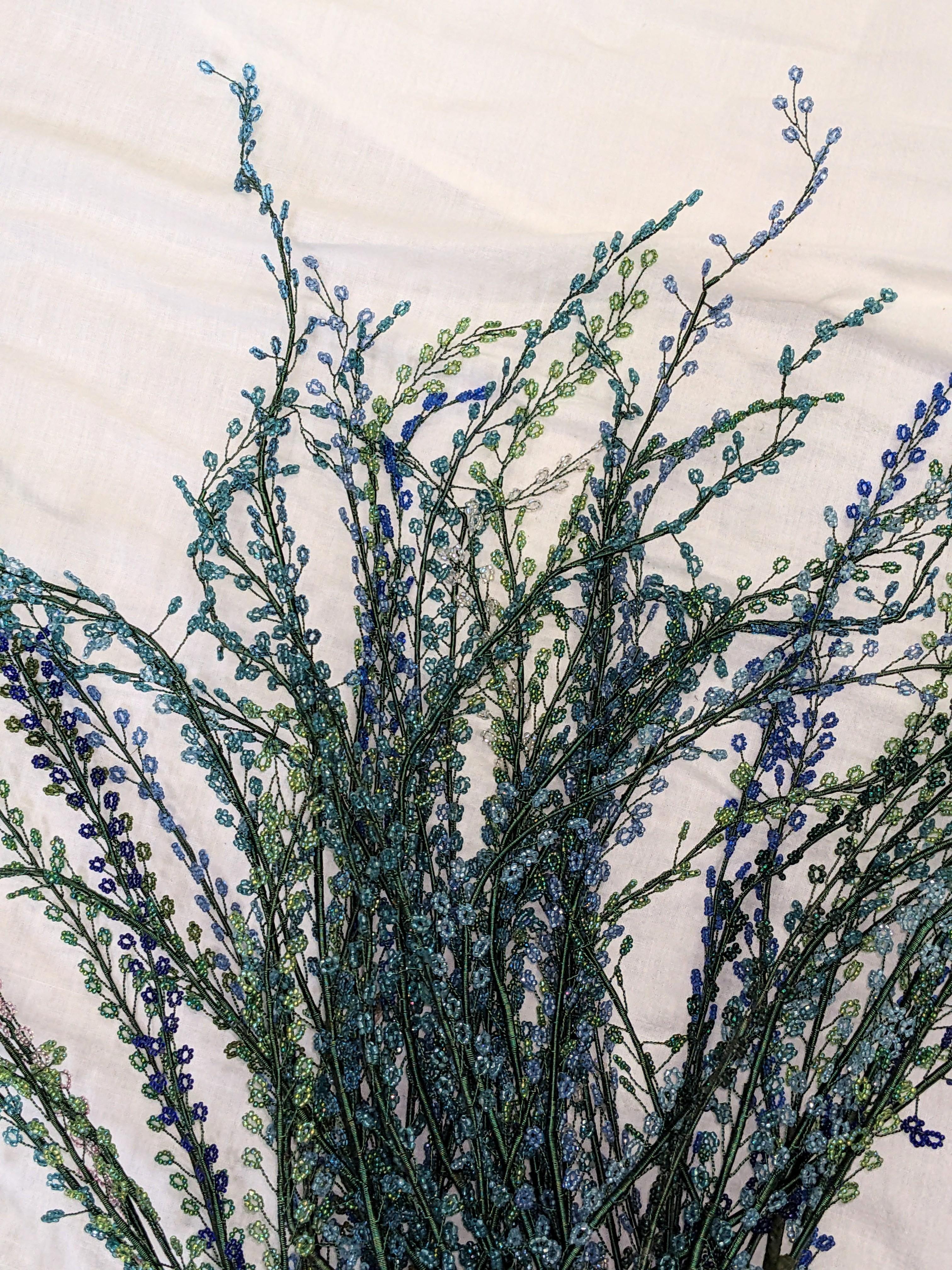 Bouquet of French Hand Beaded Ferns For Sale 5