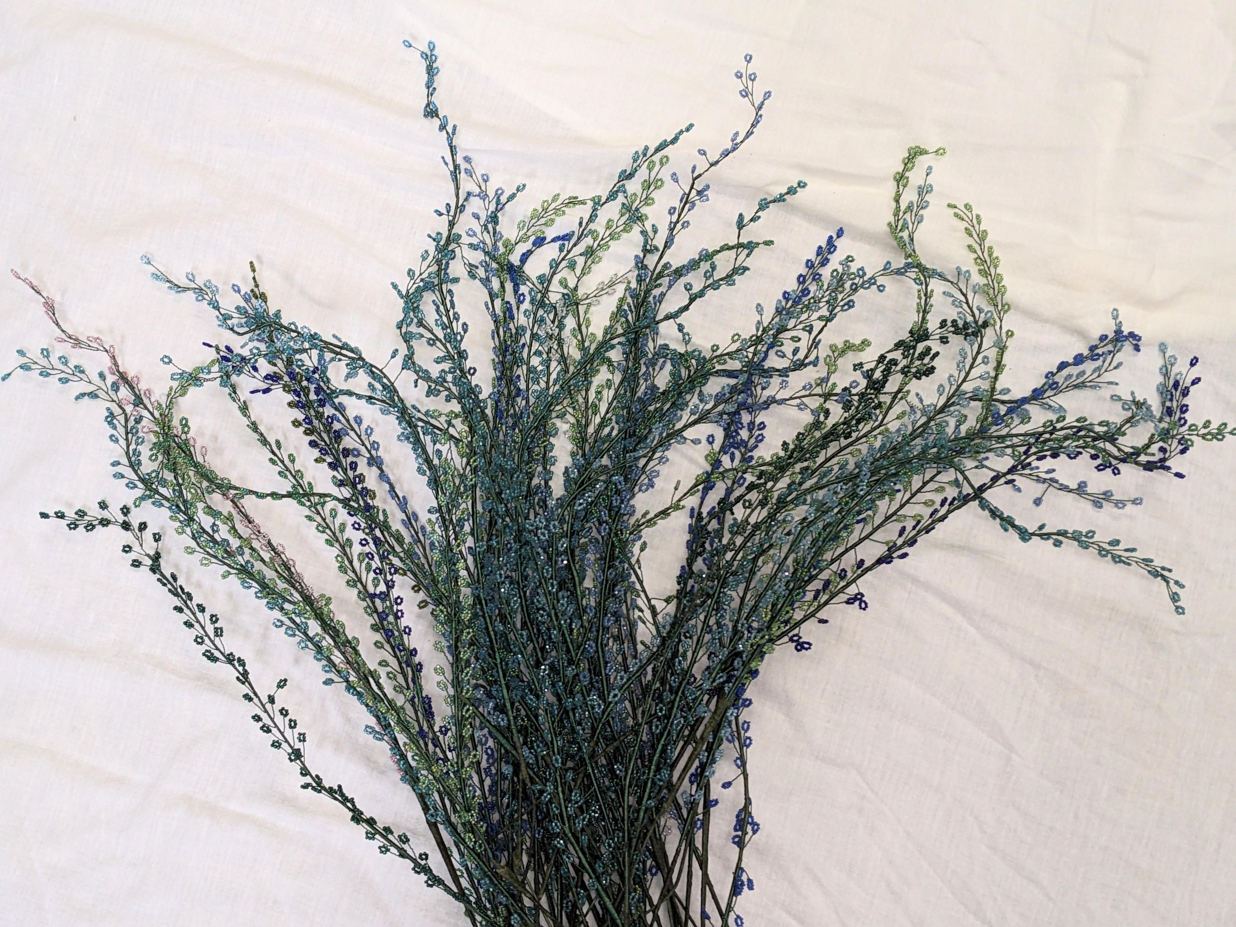 Bouquet of French Hand Beaded Ferns For Sale 1