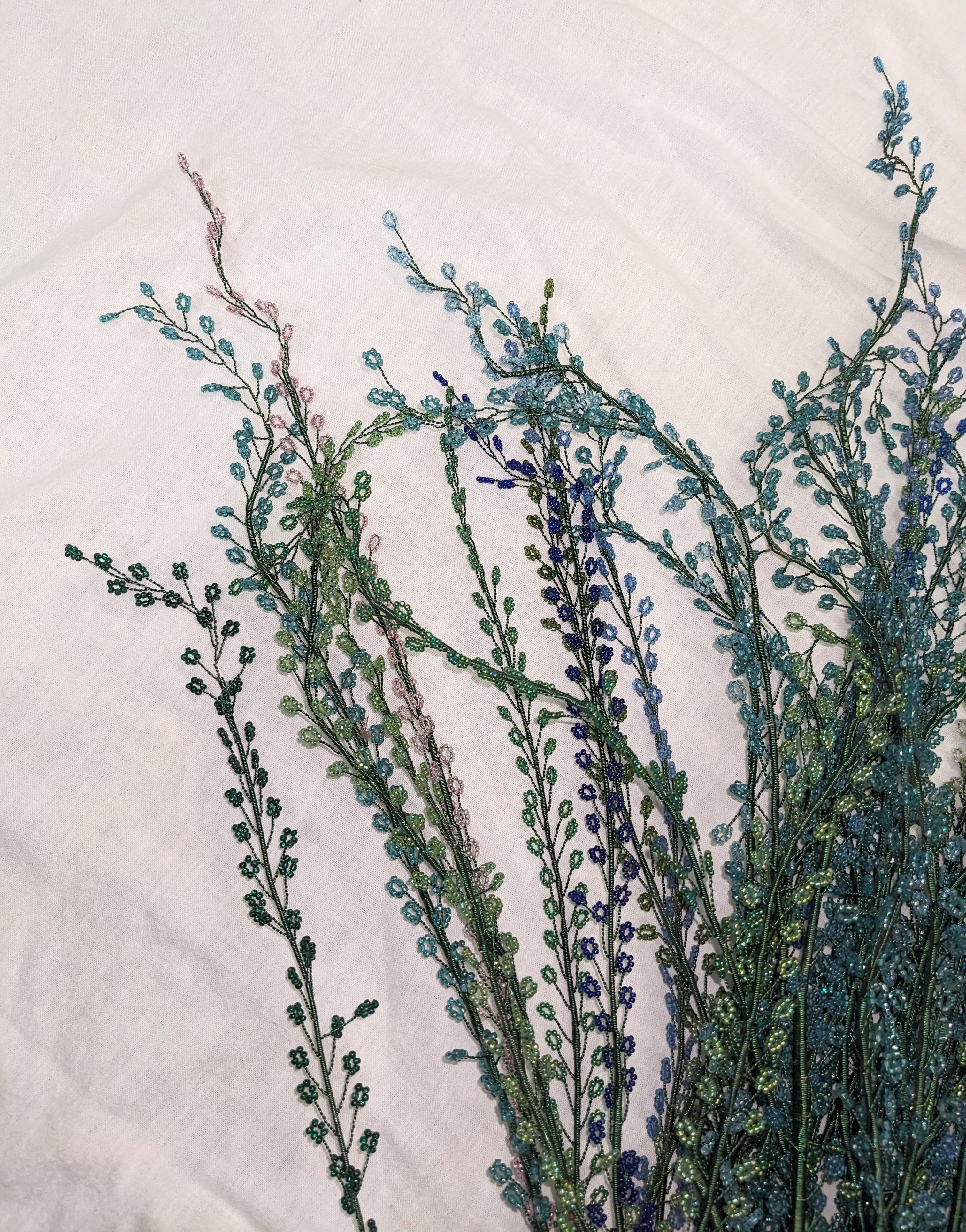 Bouquet of French Hand Beaded Ferns For Sale 2