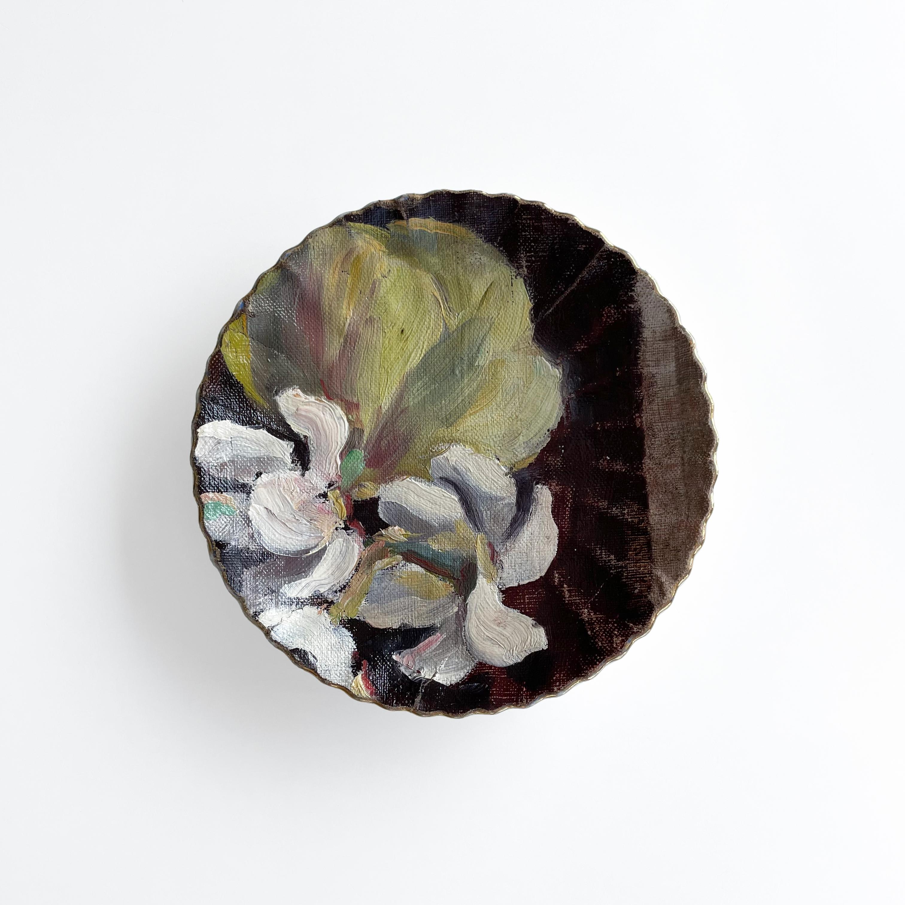 Wall Art Installation: Ceramic Plates and Oil on Canvas - 