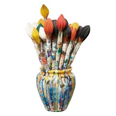 Vintage "Bouquet of Paintbrushes" Sculpture by Livio De Marchi
