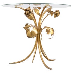 'Bouquet of Roses' Gilded Side Table