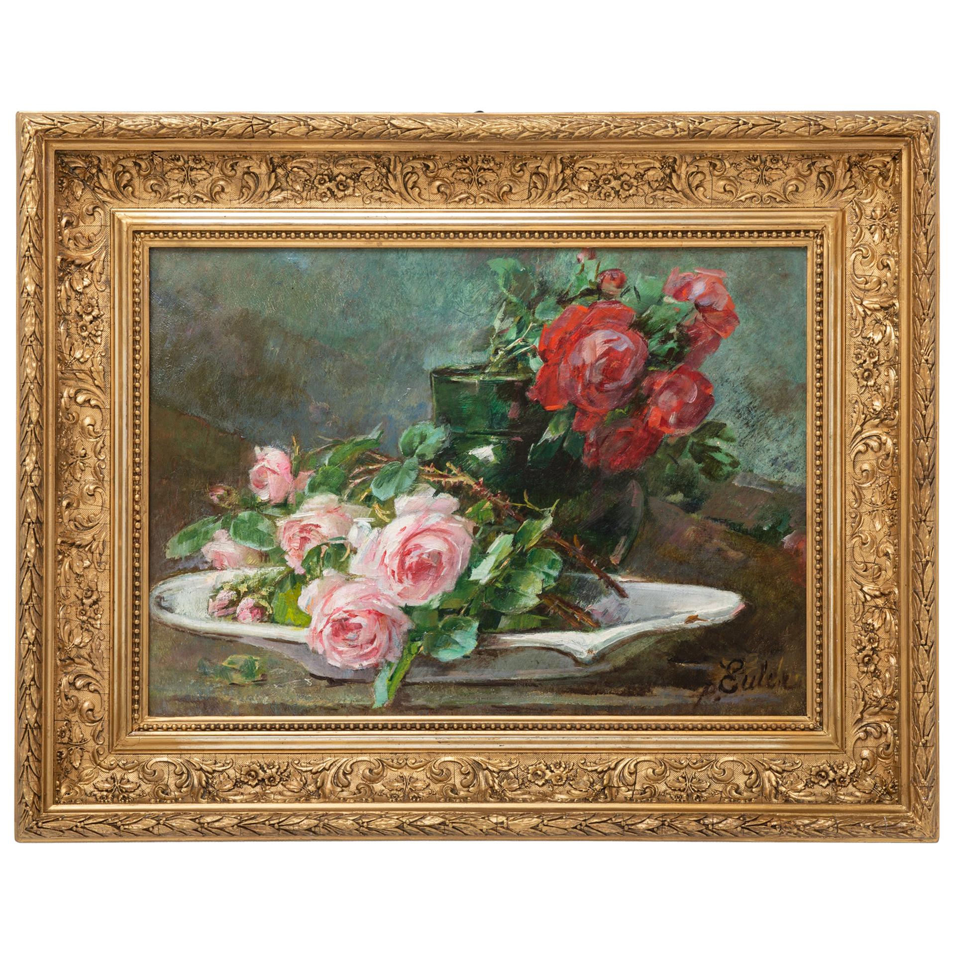 Bouquet of Roses on the Table For Sale