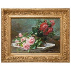 Antique Bouquet of Roses on the Table