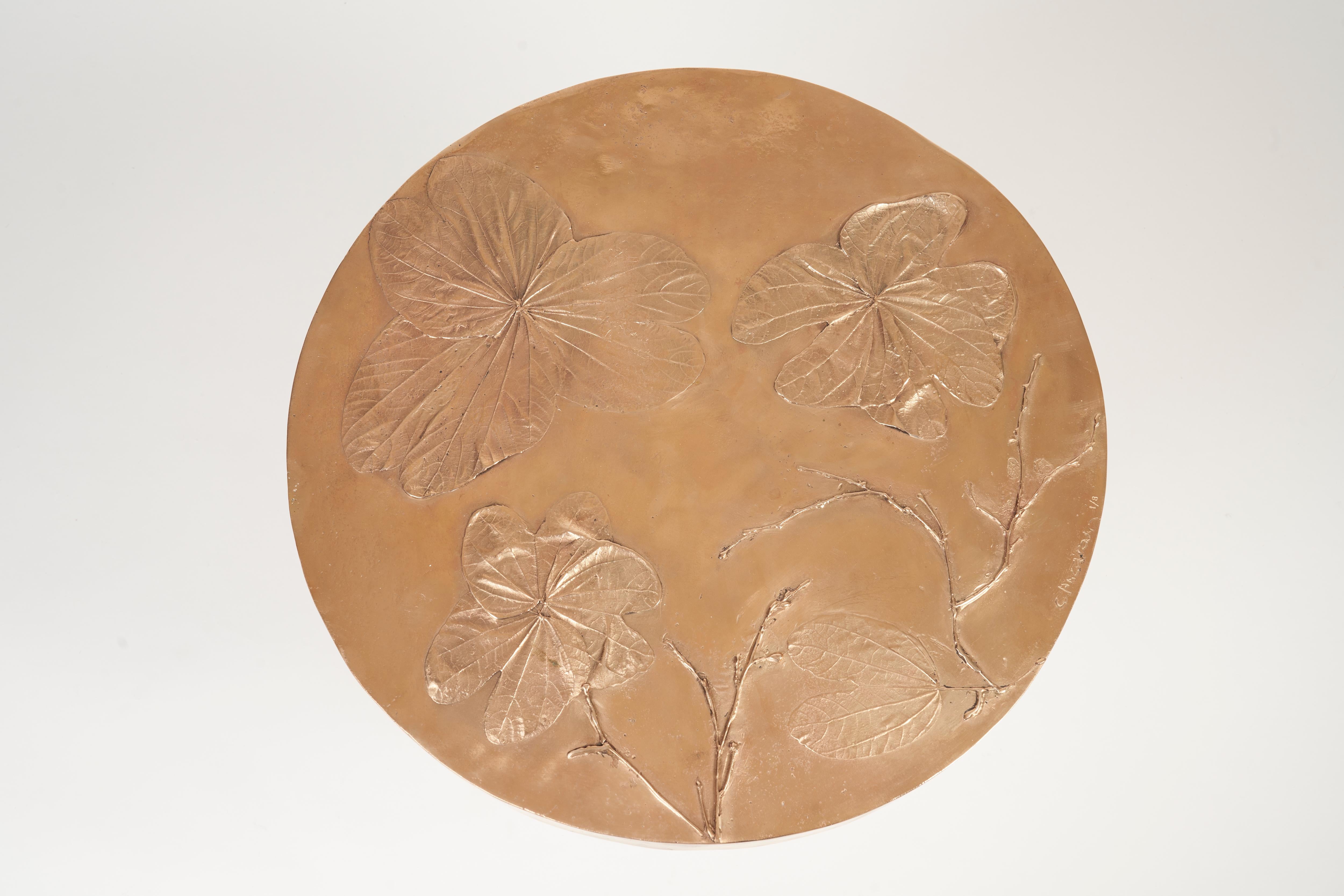Bouquet V Gueridon by Clotilde Ancarani - Handcrafted Cast Bronze For Sale 2