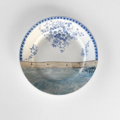 "Bouquinistes & Pont Neuf" unique wall art composition of plates and painting