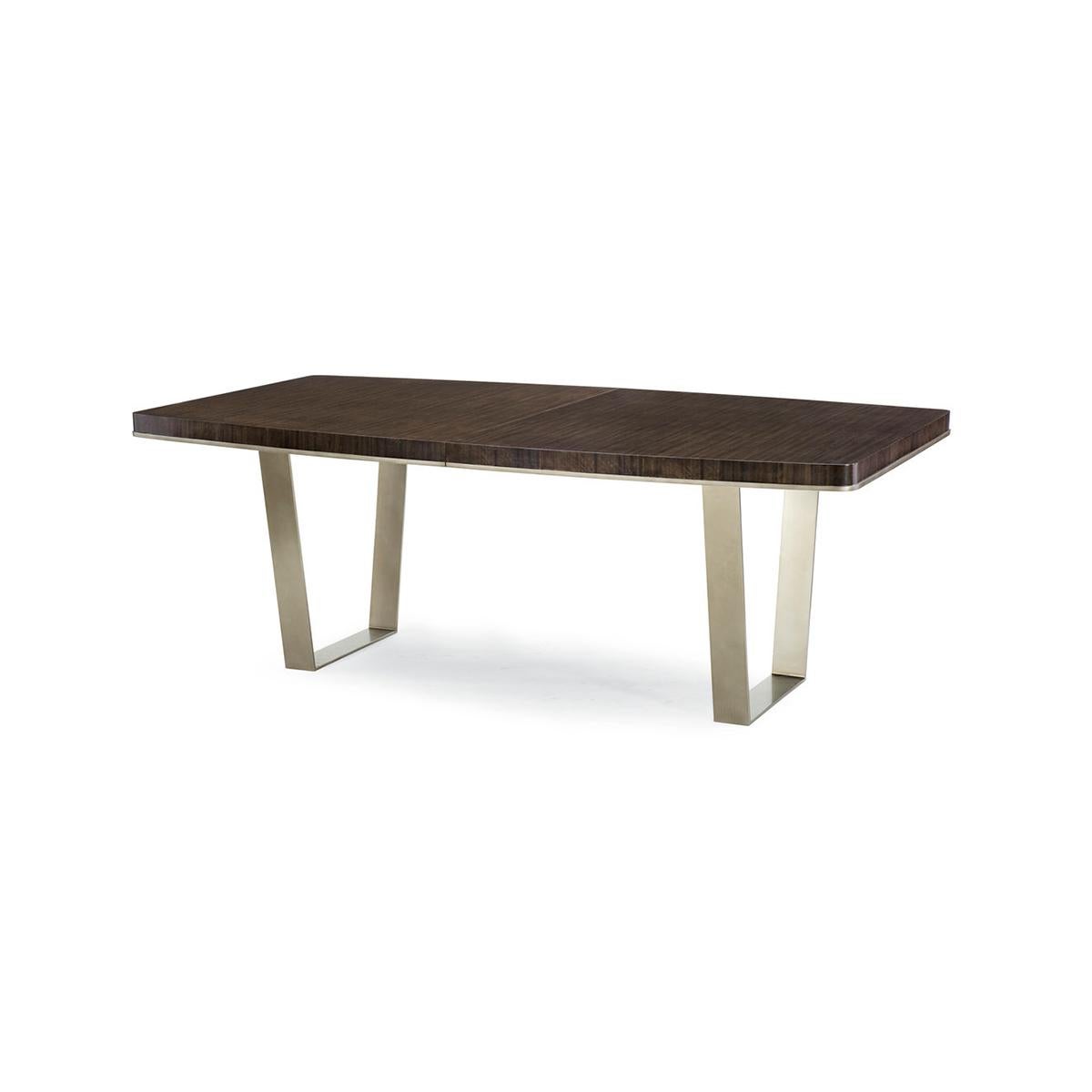 Metal Bourbon Art Deco Extension Dining Table For Sale