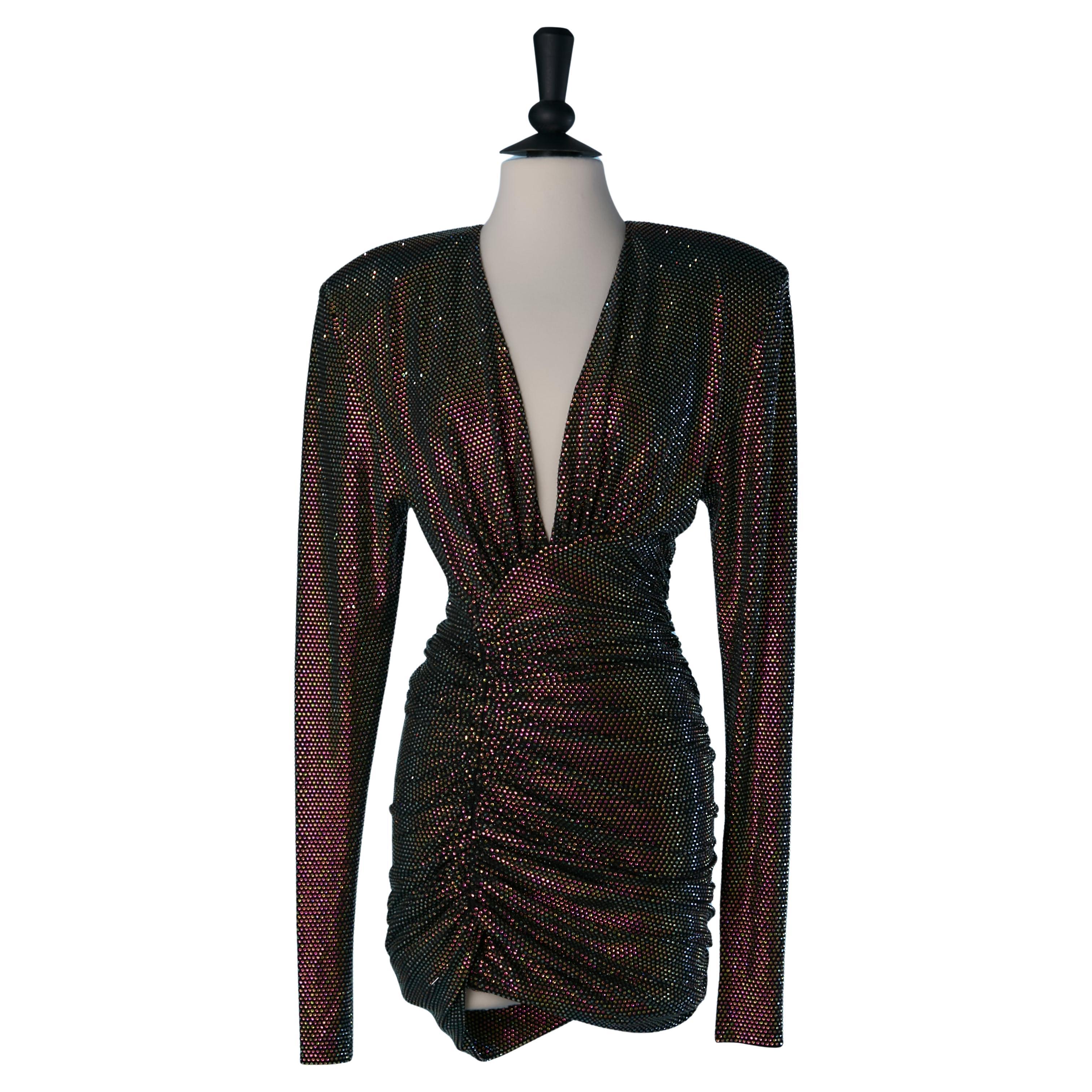 Bourbon brown draped mini cocktail dress ALEXANDRE VAUTHIER For Sale