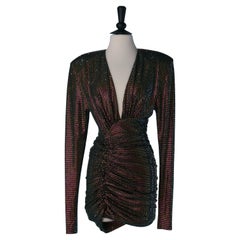 Bourbon brown draped mini cocktail dress ALEXANDRE VAUTHIER