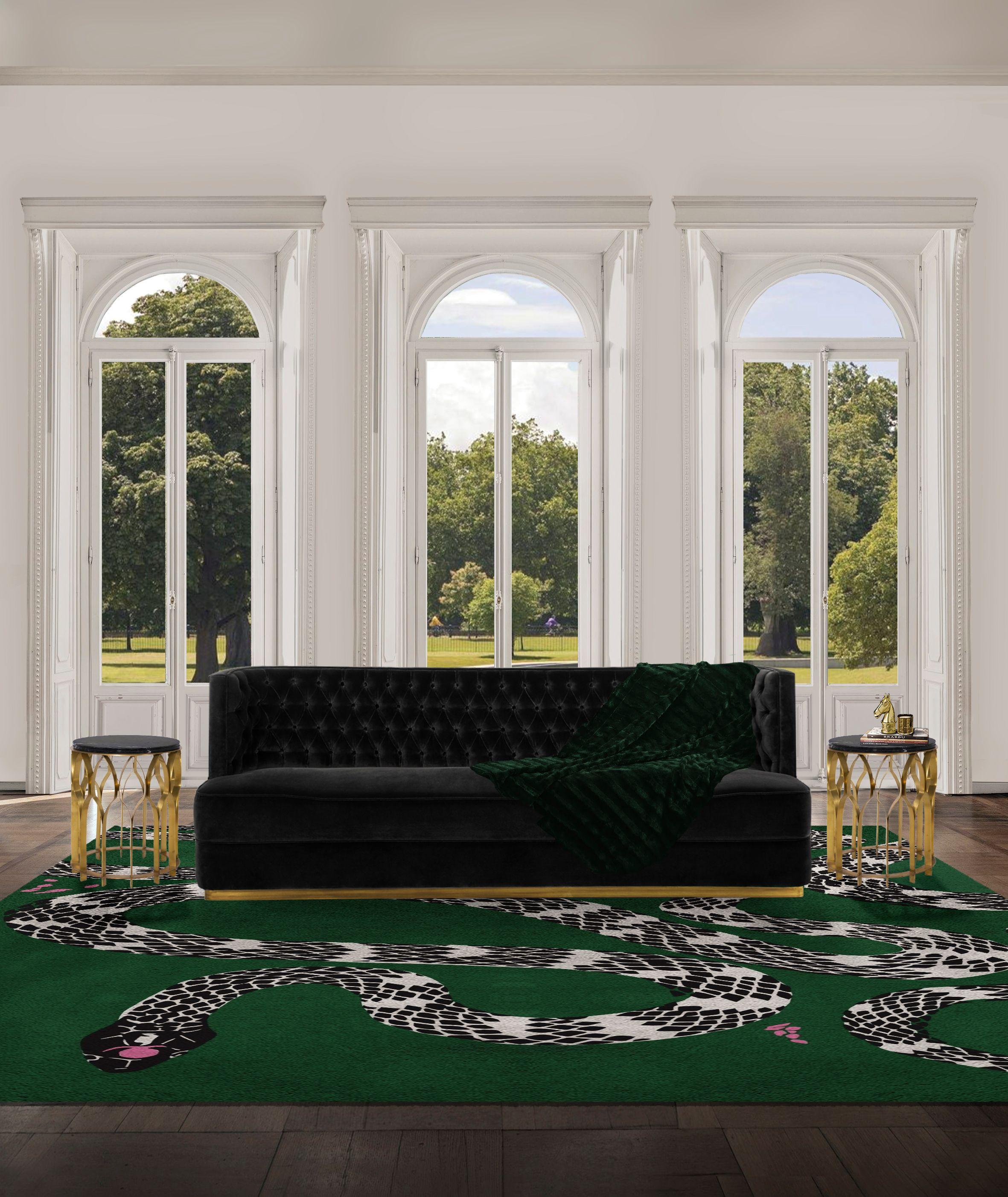 Portuguese Contemporary Bourbon Cotton Velvet Sofa by Brabbu For Sale
