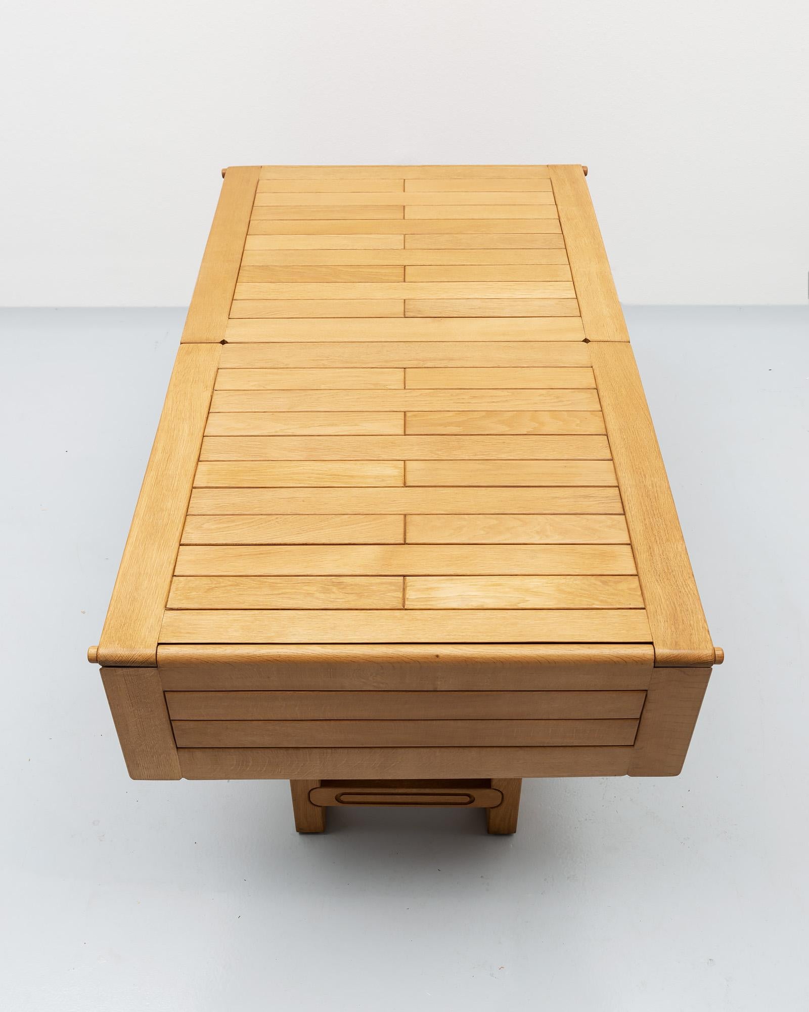 Mid-Century Modern Bourbonnais Dining Table in Oak by Guillerme et Chambron, France, 1970s