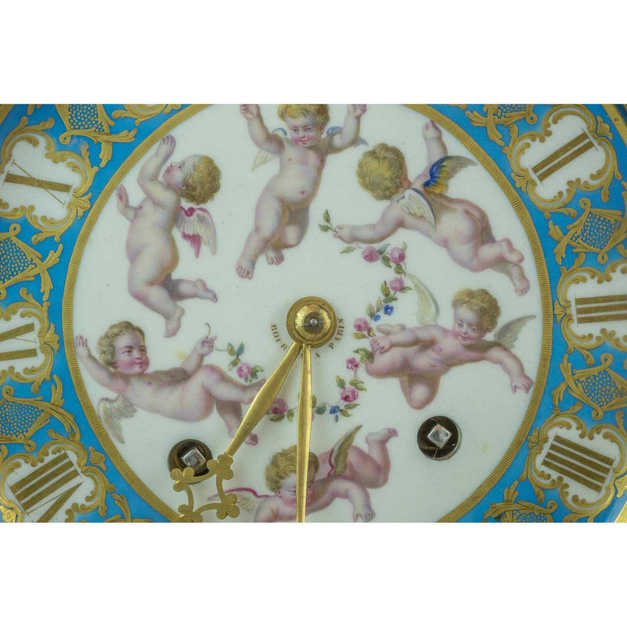 French Bourdin À Paris Figural Ormolu Mantel Clock, circa 1890 For Sale