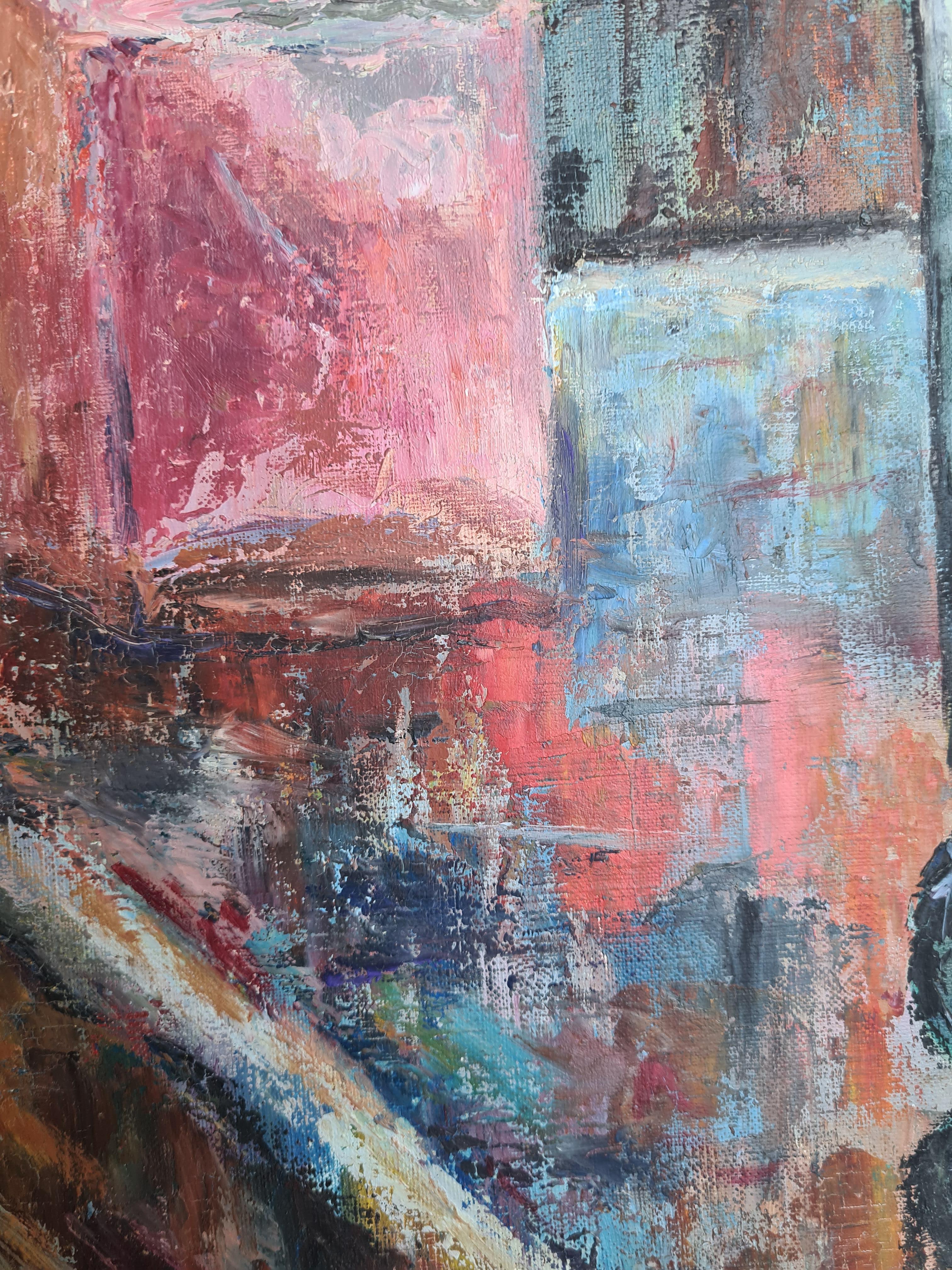 Ritratto fauvista francese di metà secolo, olio su tela, Cerchio di Kees van Dongen in vendita 7