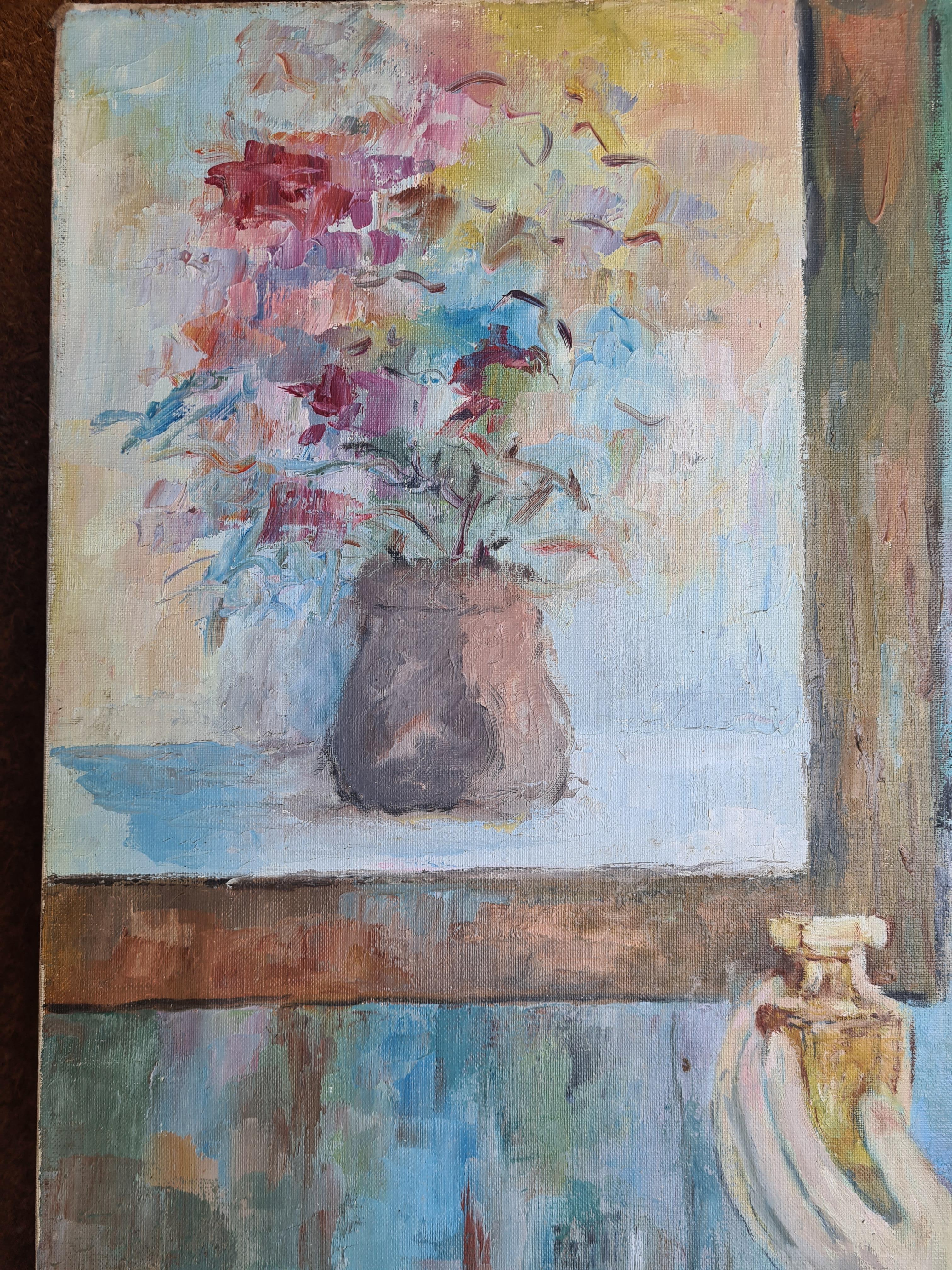 Ritratto fauvista francese di metà secolo, olio su tela, Cerchio di Kees van Dongen in vendita 1