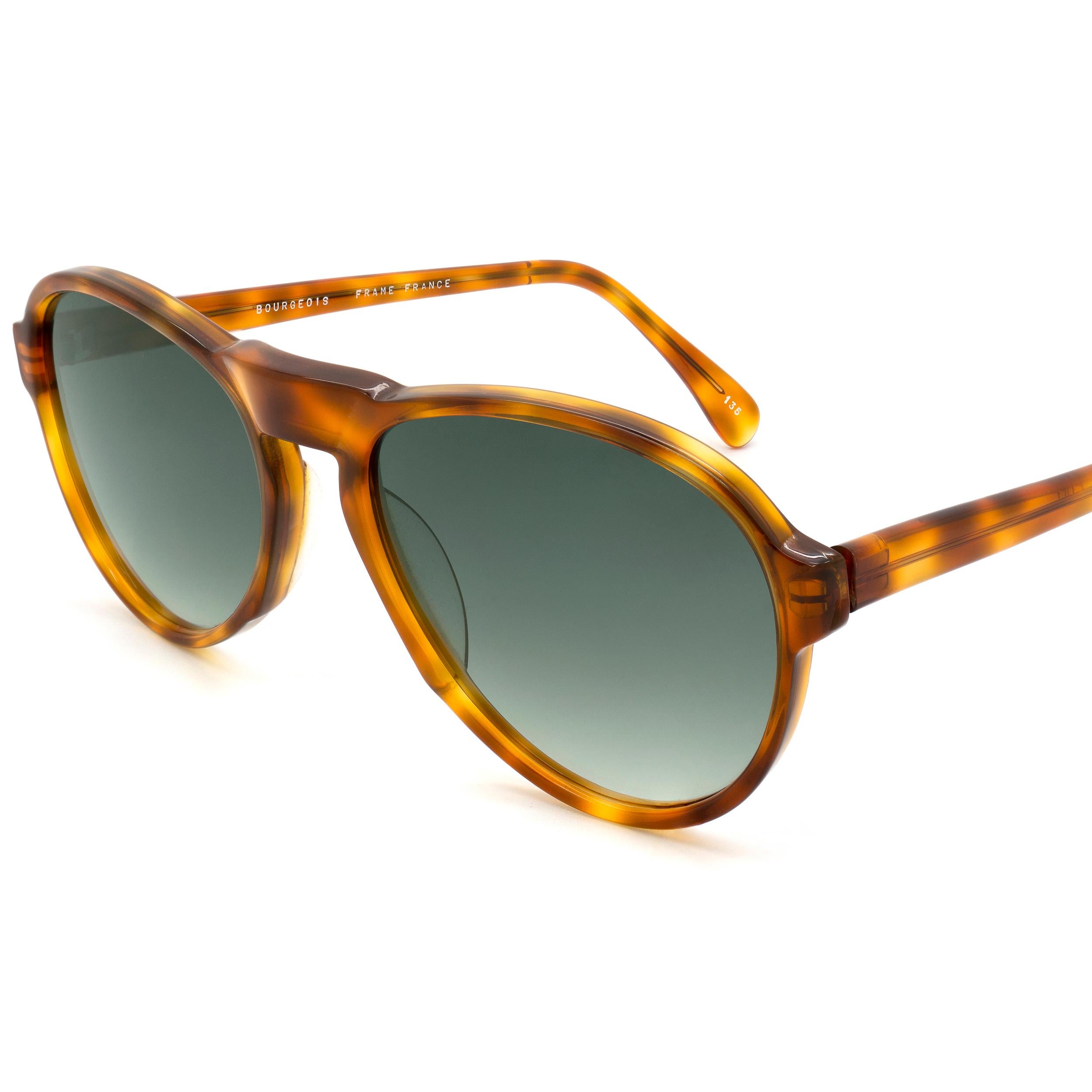 Brown Bourgeois aviator vintage sunglasses, FRANCE