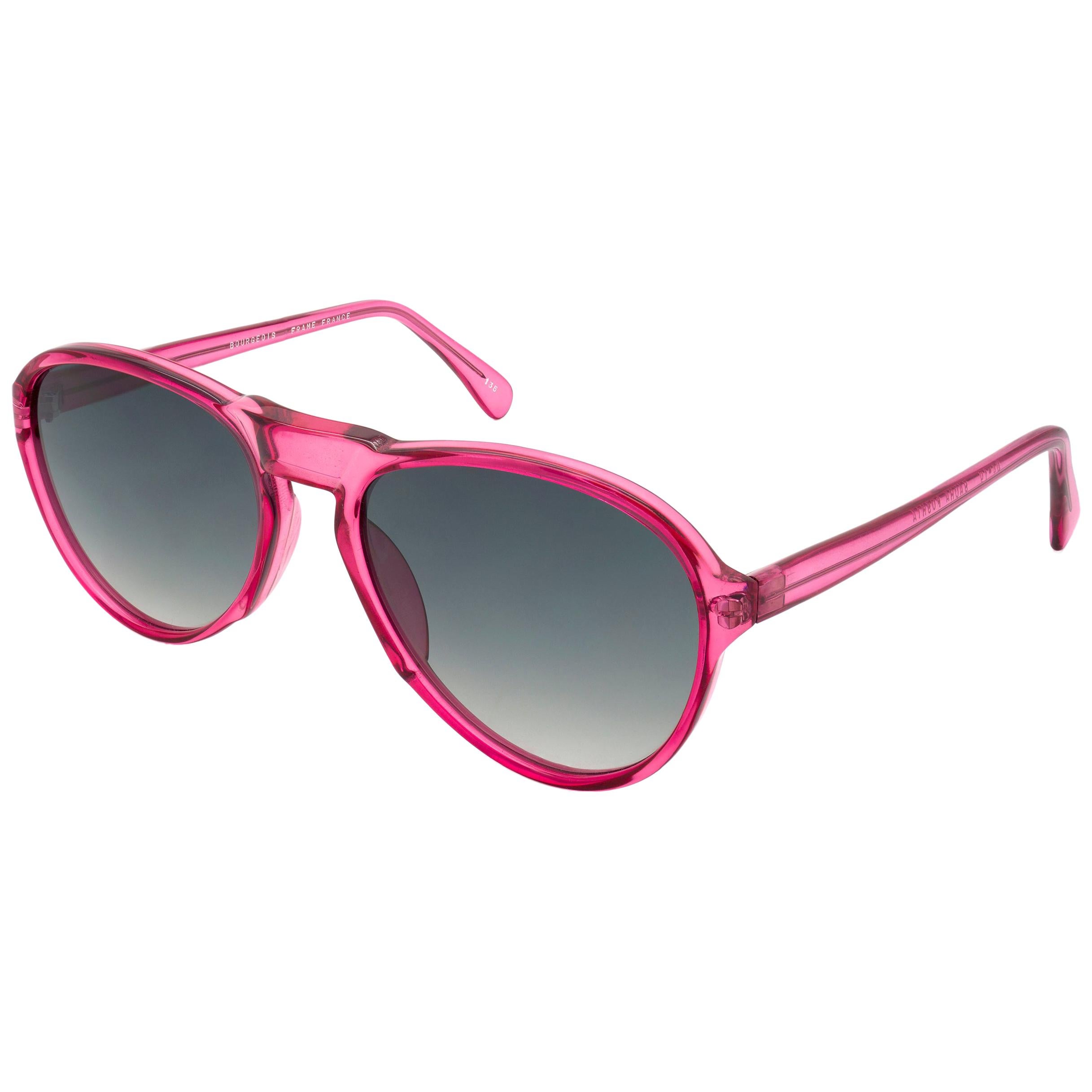 Bourgeois pink vintage sunglasses pilot, FRANCE For Sale