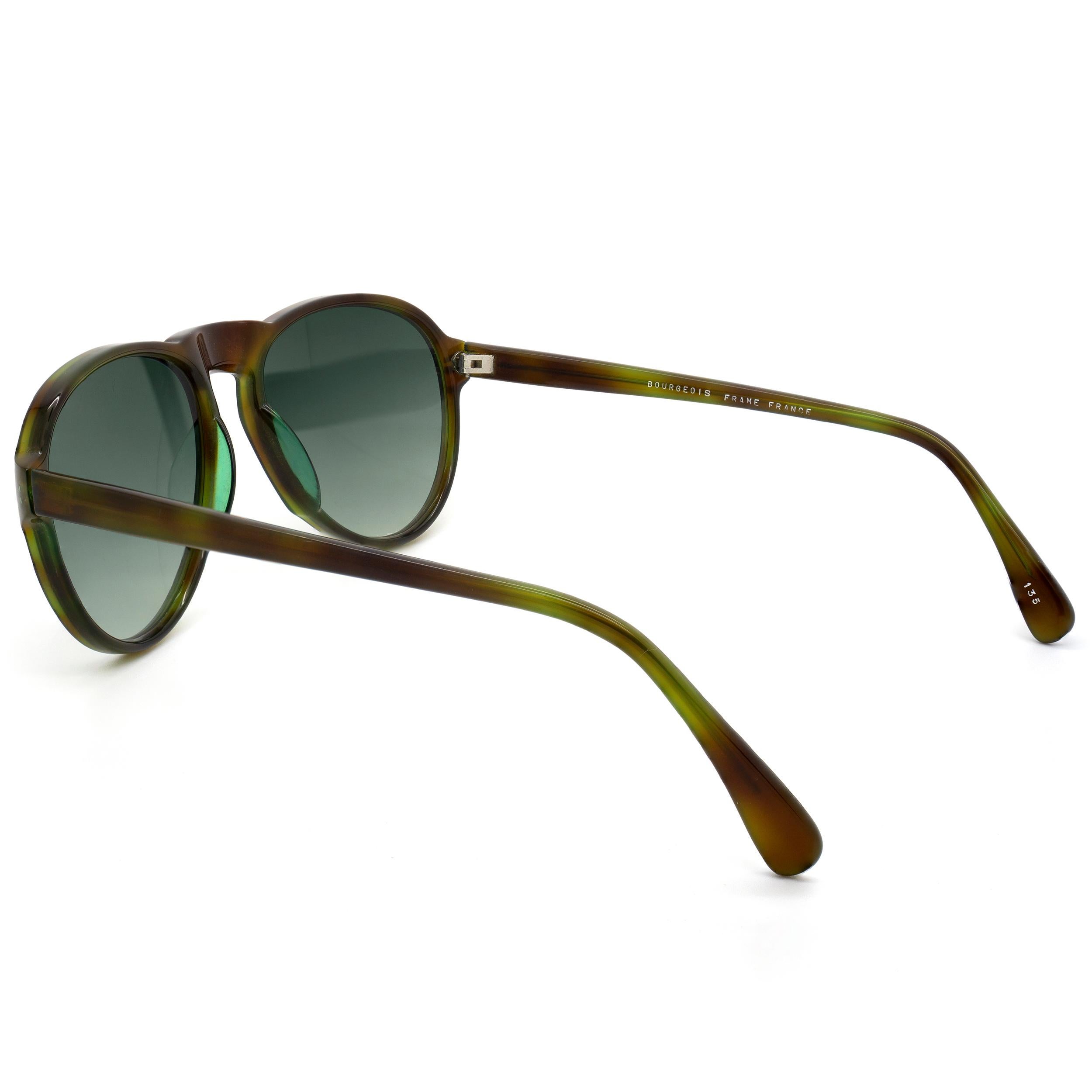 Black Bourgeois sunglasses green pilot, FRANCE For Sale